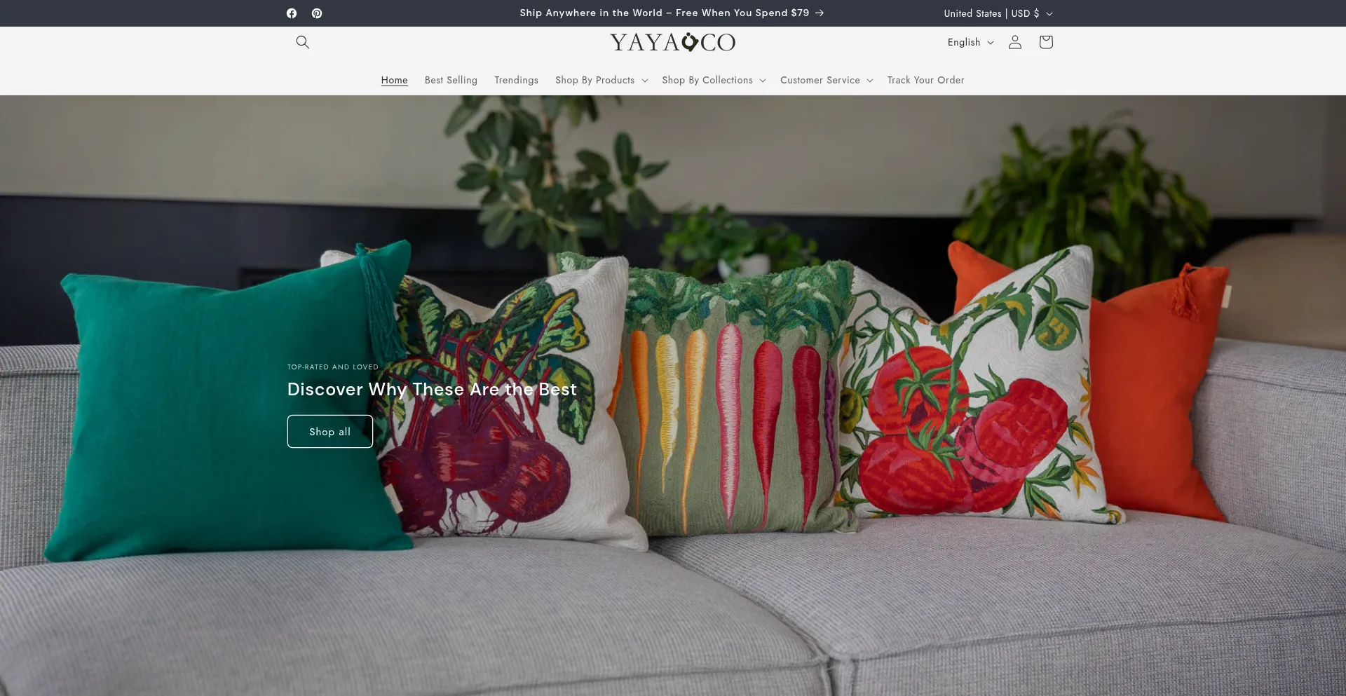 Website screenshot of Yayaandco-shop.myshopify.com
