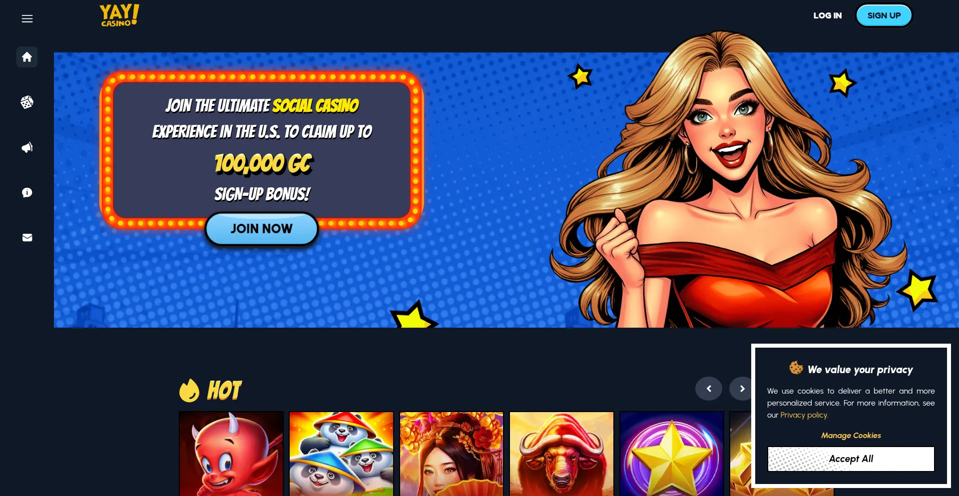 Yaycasino.com Screenshot