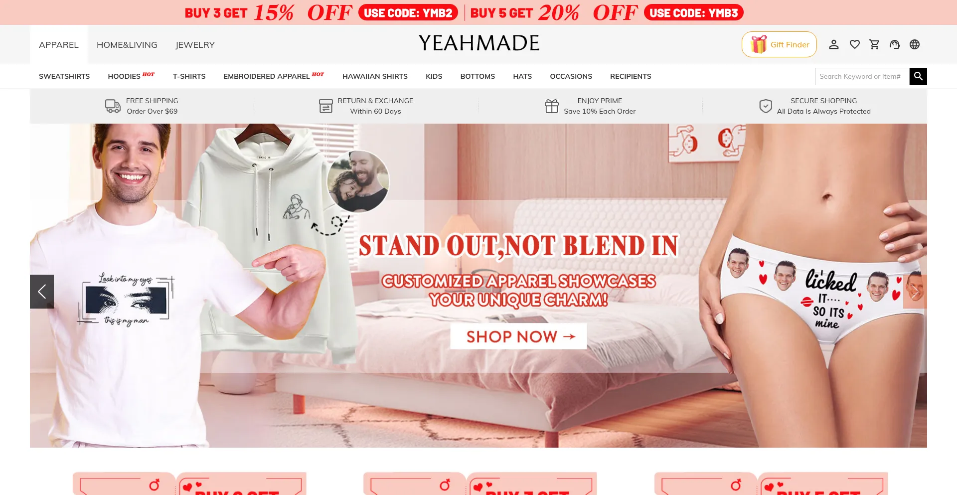 Website screenshot of Yeahmade.com
