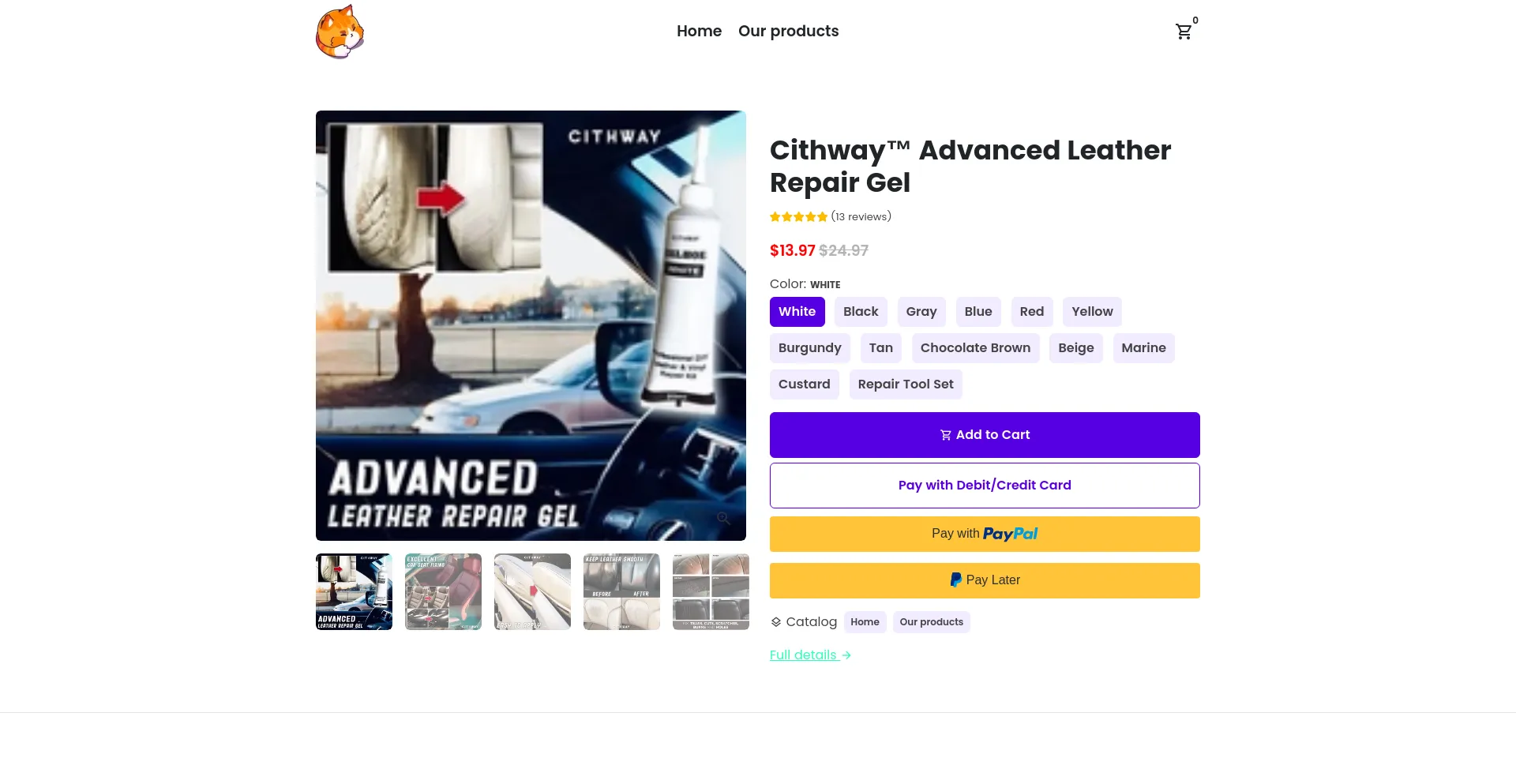 Website screenshot of Yeardour.co