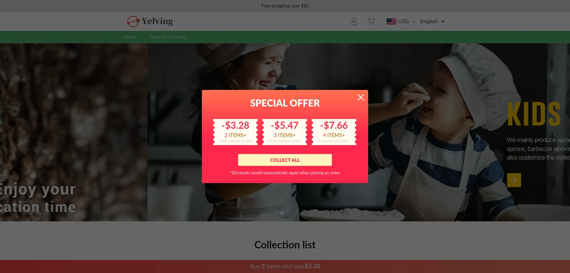Website screenshot of Yelving.com