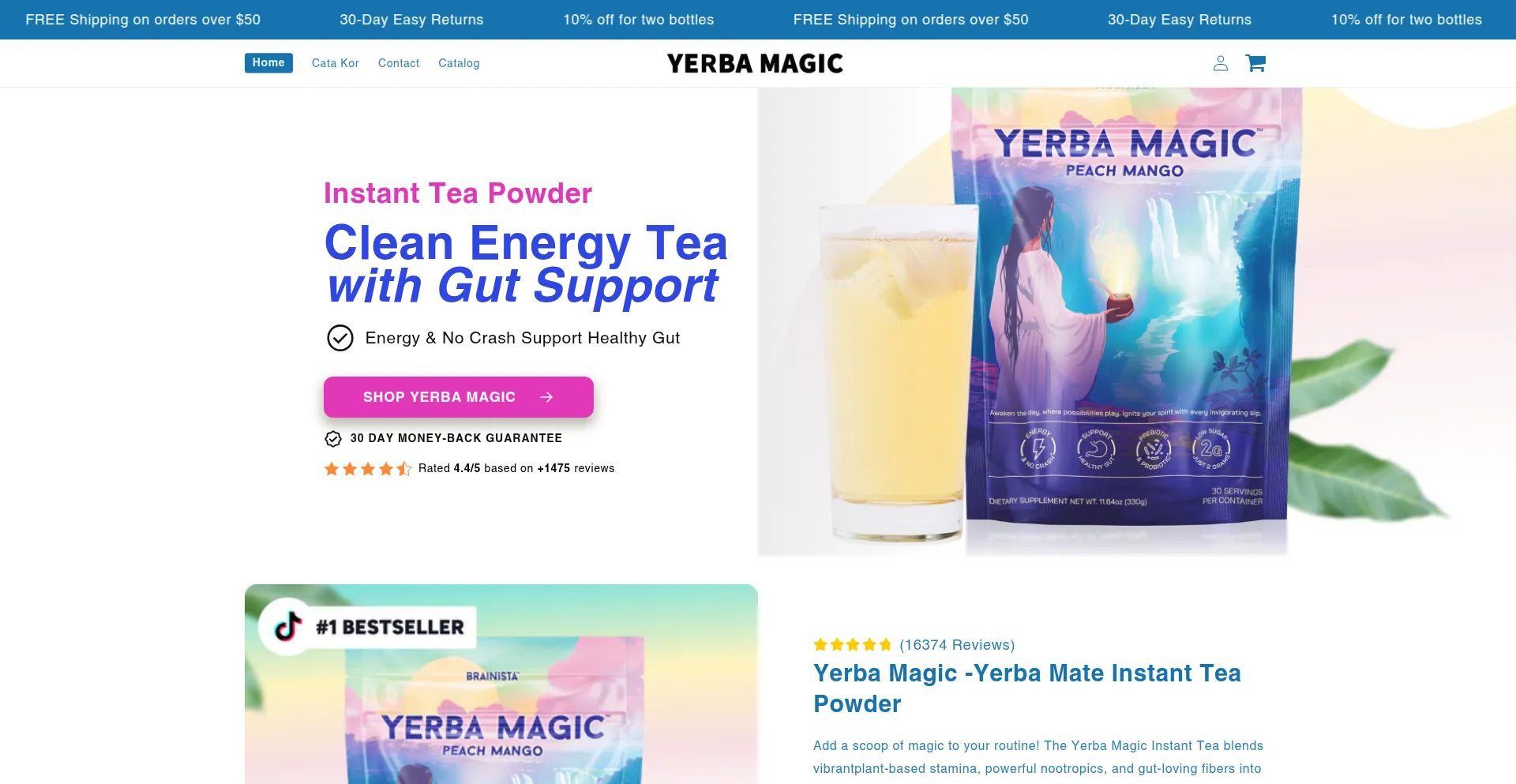 Website screenshot of Yerba-magic.com