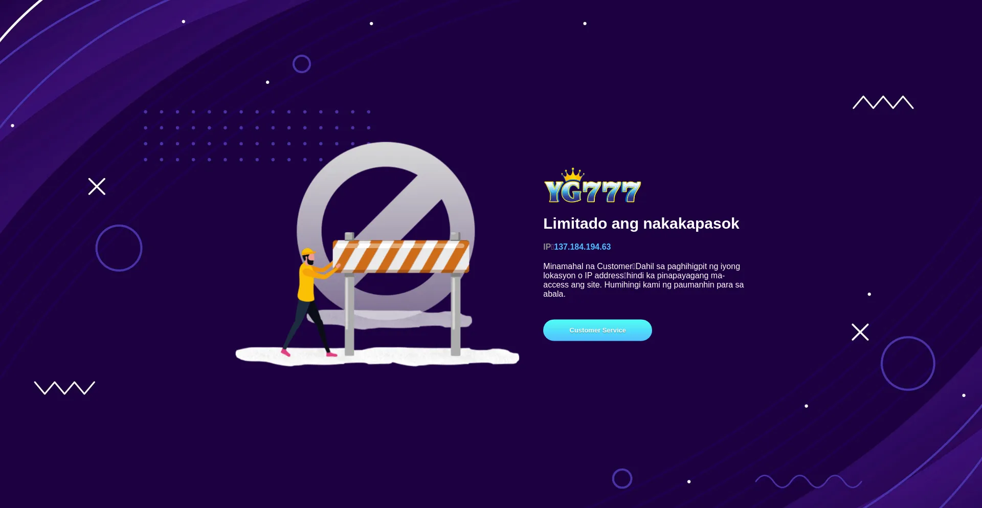 Website screenshot of Yg777.cloud