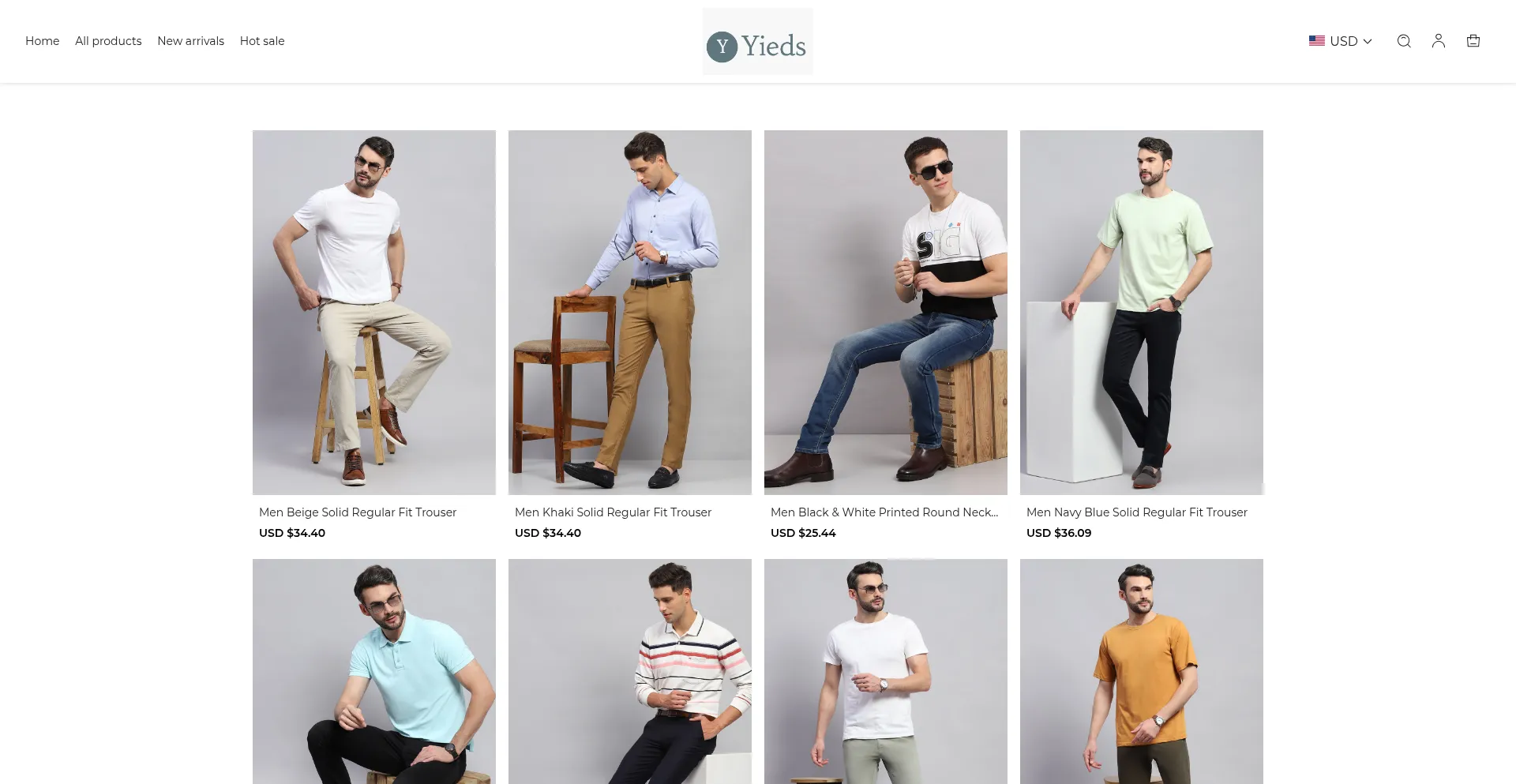 Website screenshot of Yieds.com