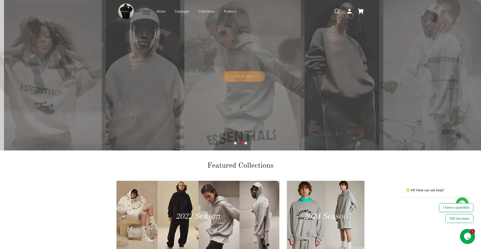 Website screenshot of Yishanstore.com