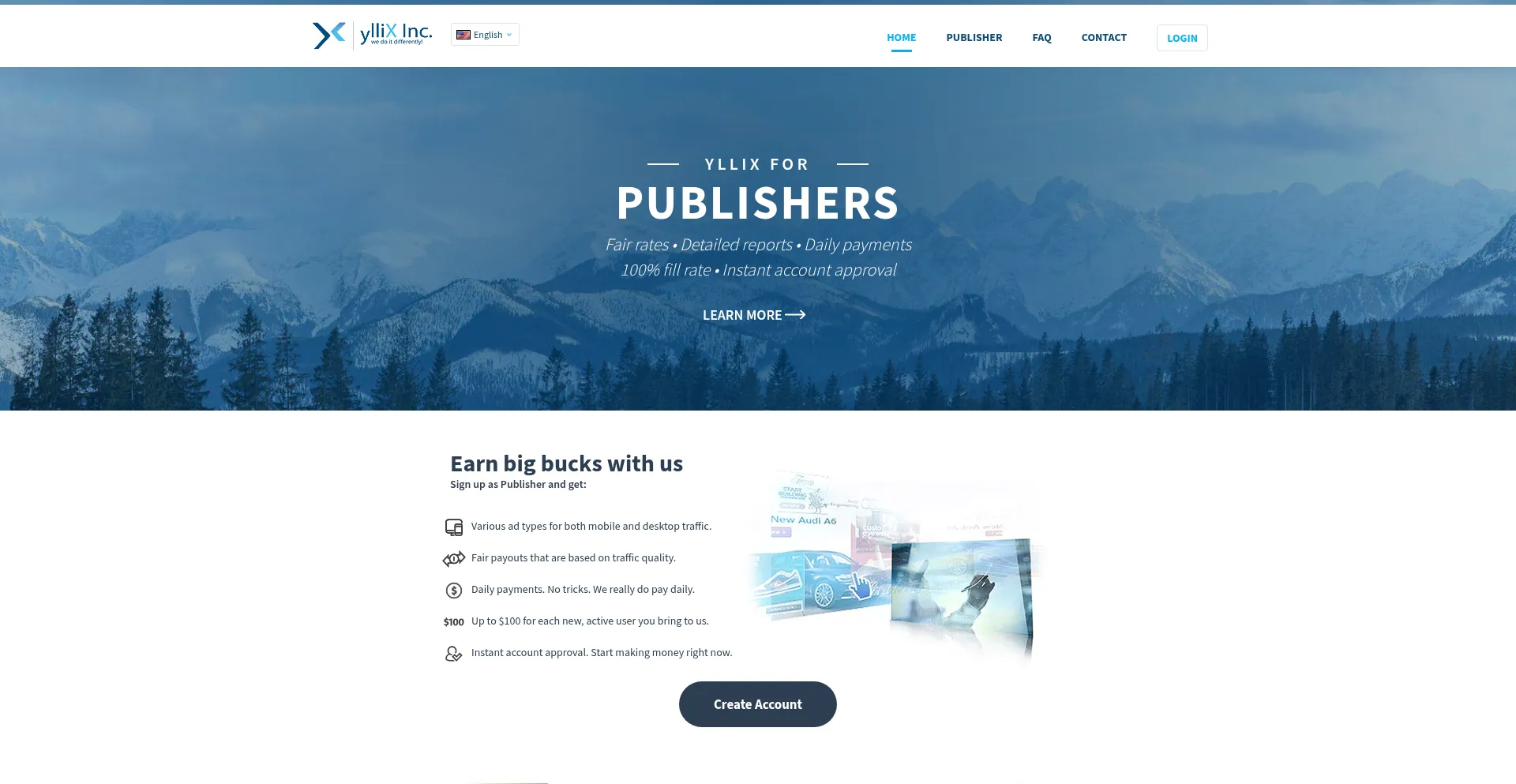 Website screenshot of Yllix.com
