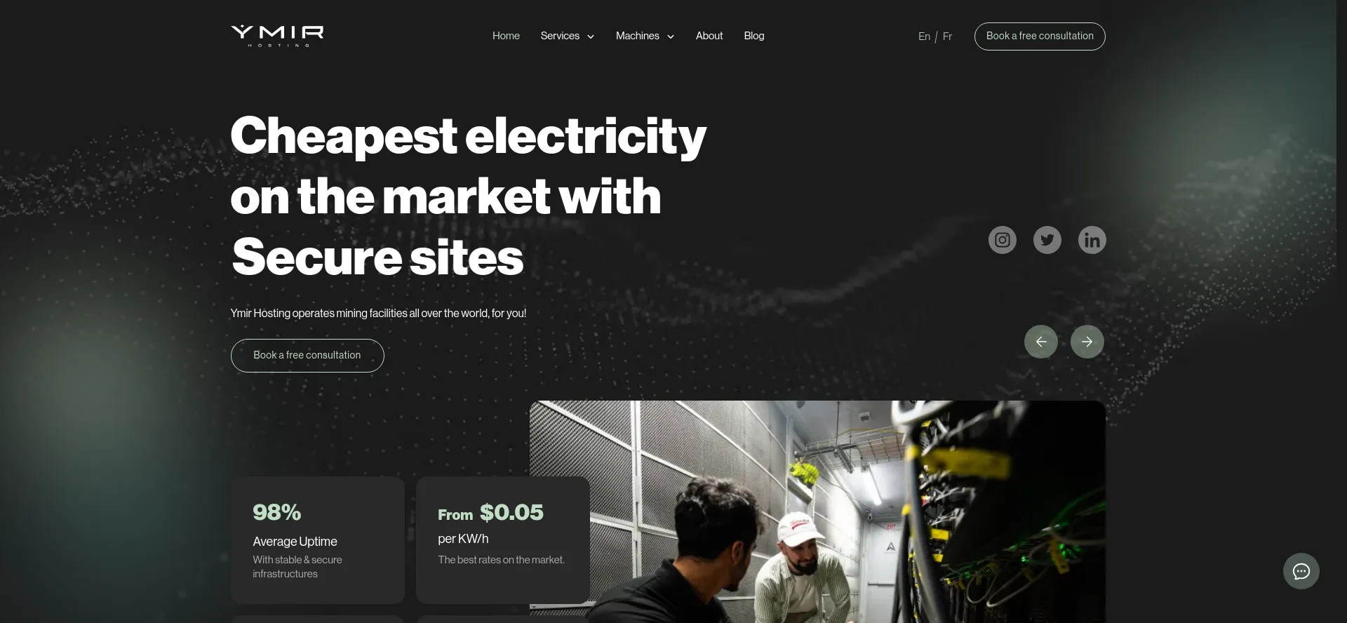 Website screenshot of Ymirhosting.com
