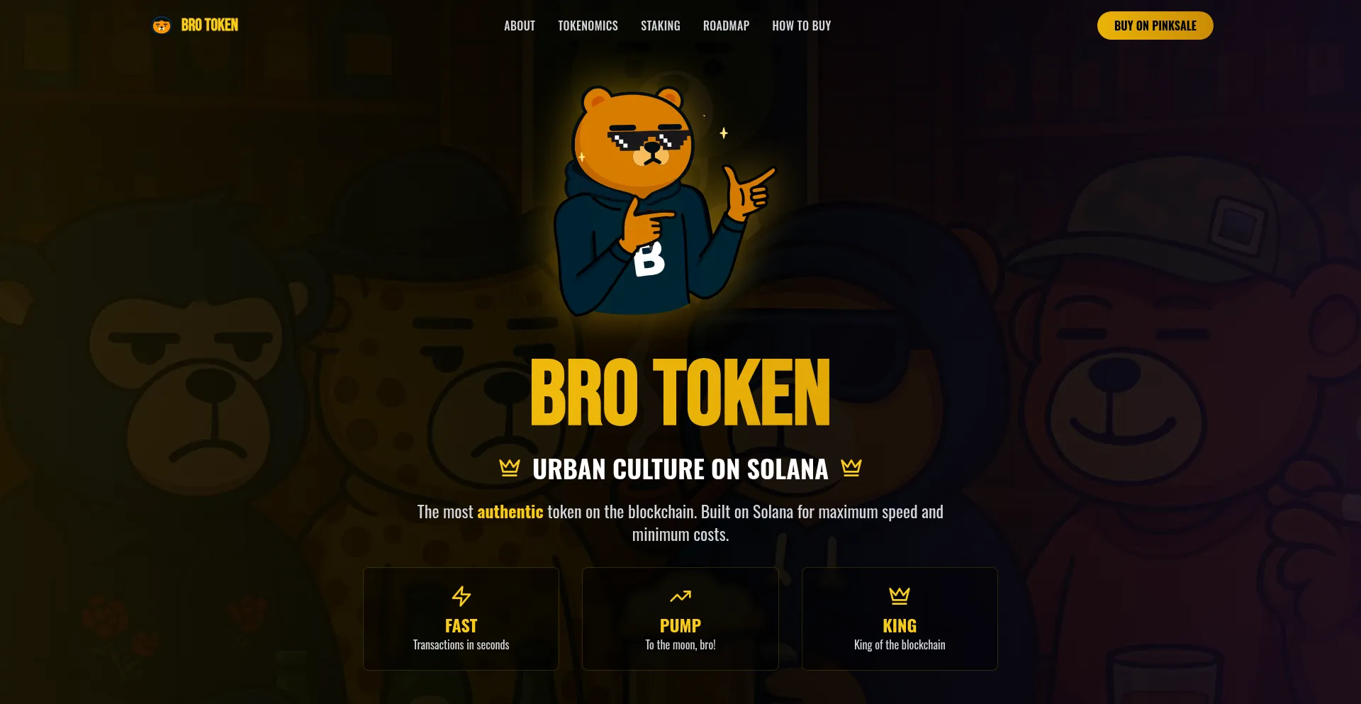 Website screenshot of Yobrotoken.com