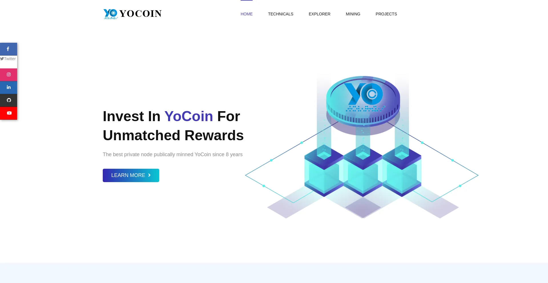 Website screenshot of Yocoin.org