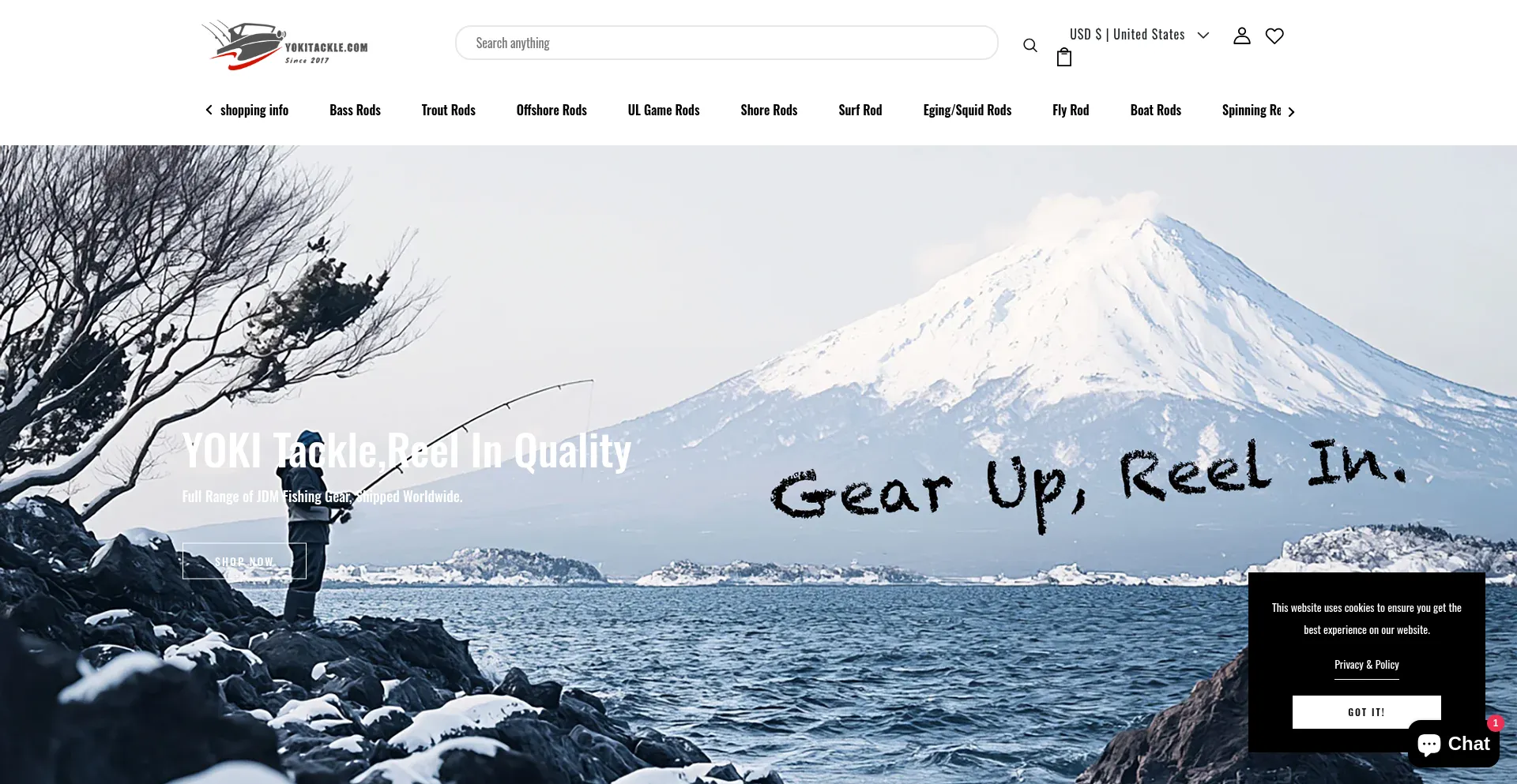 Website screenshot of Yokitackle.com
