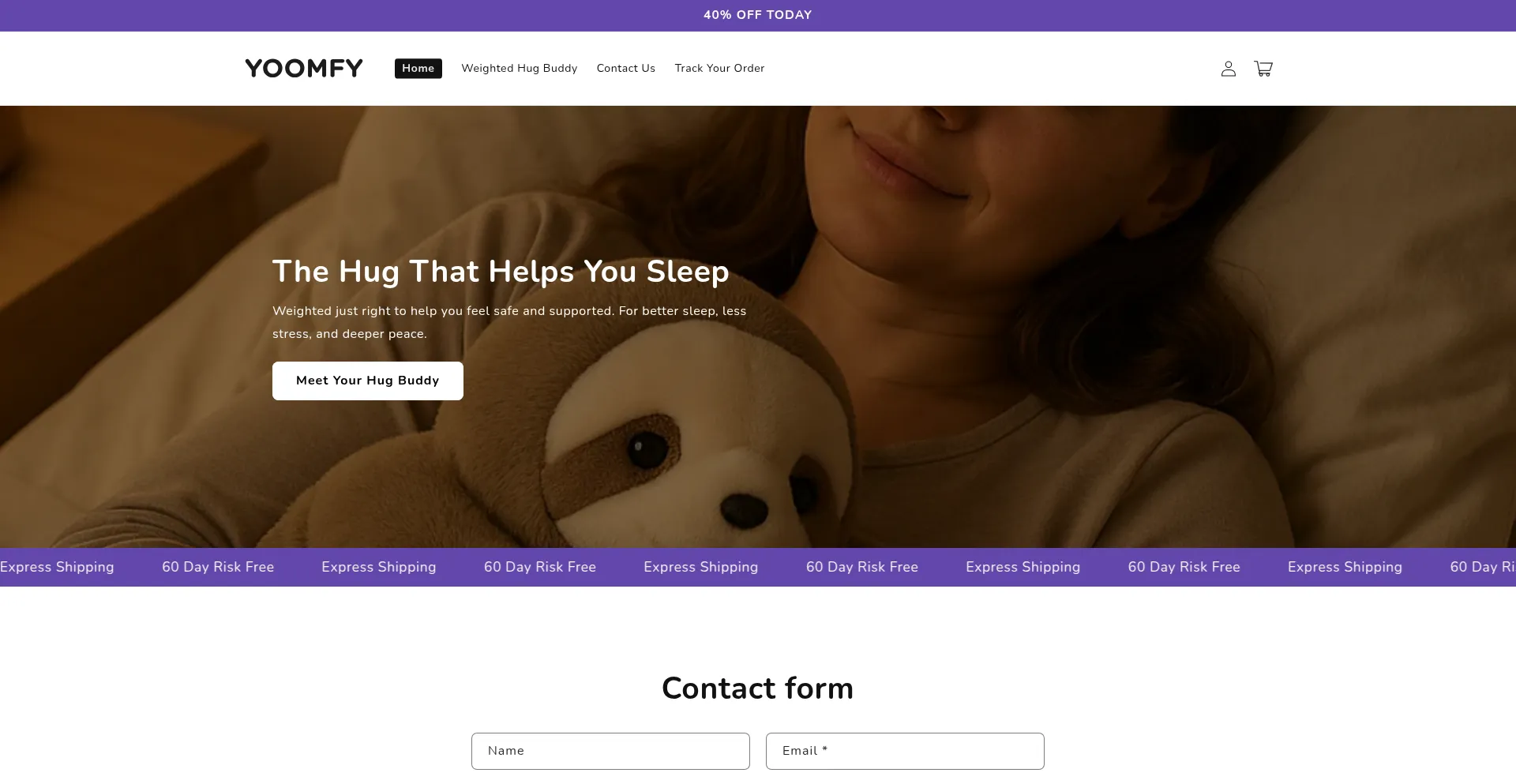 Website screenshot of Yoomfy.com