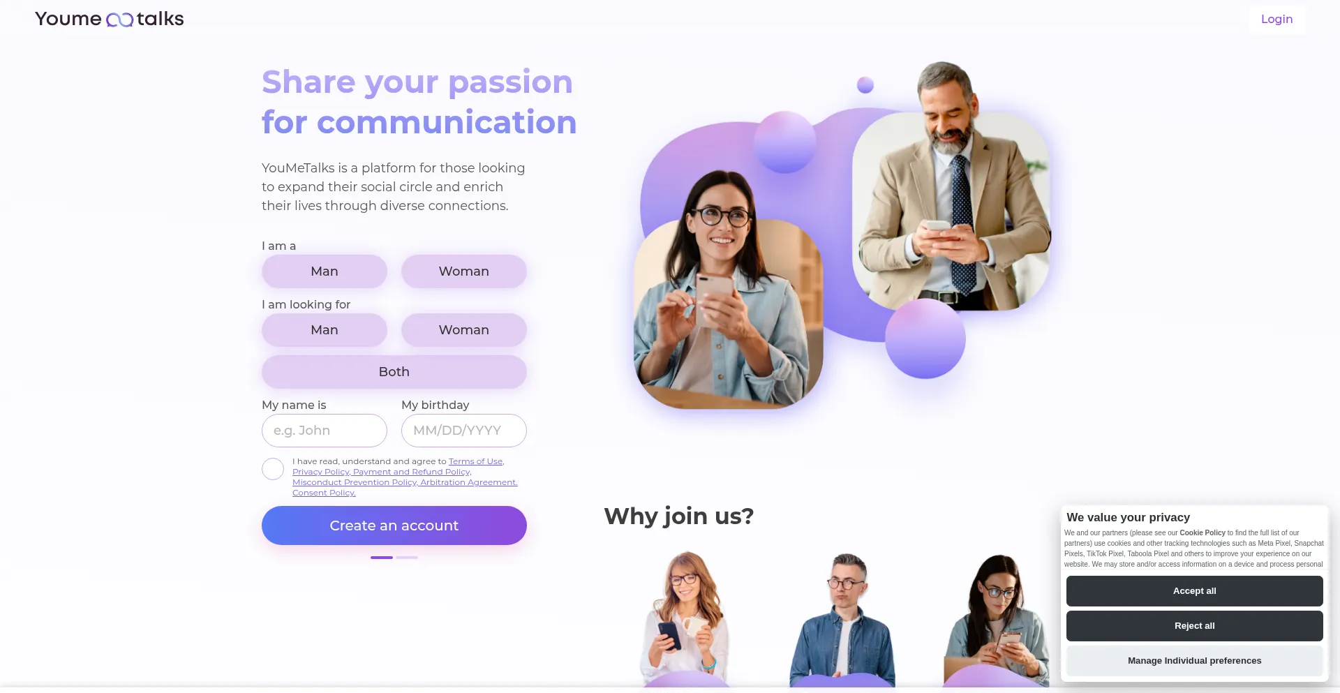 Youmetalks.com Screenshot