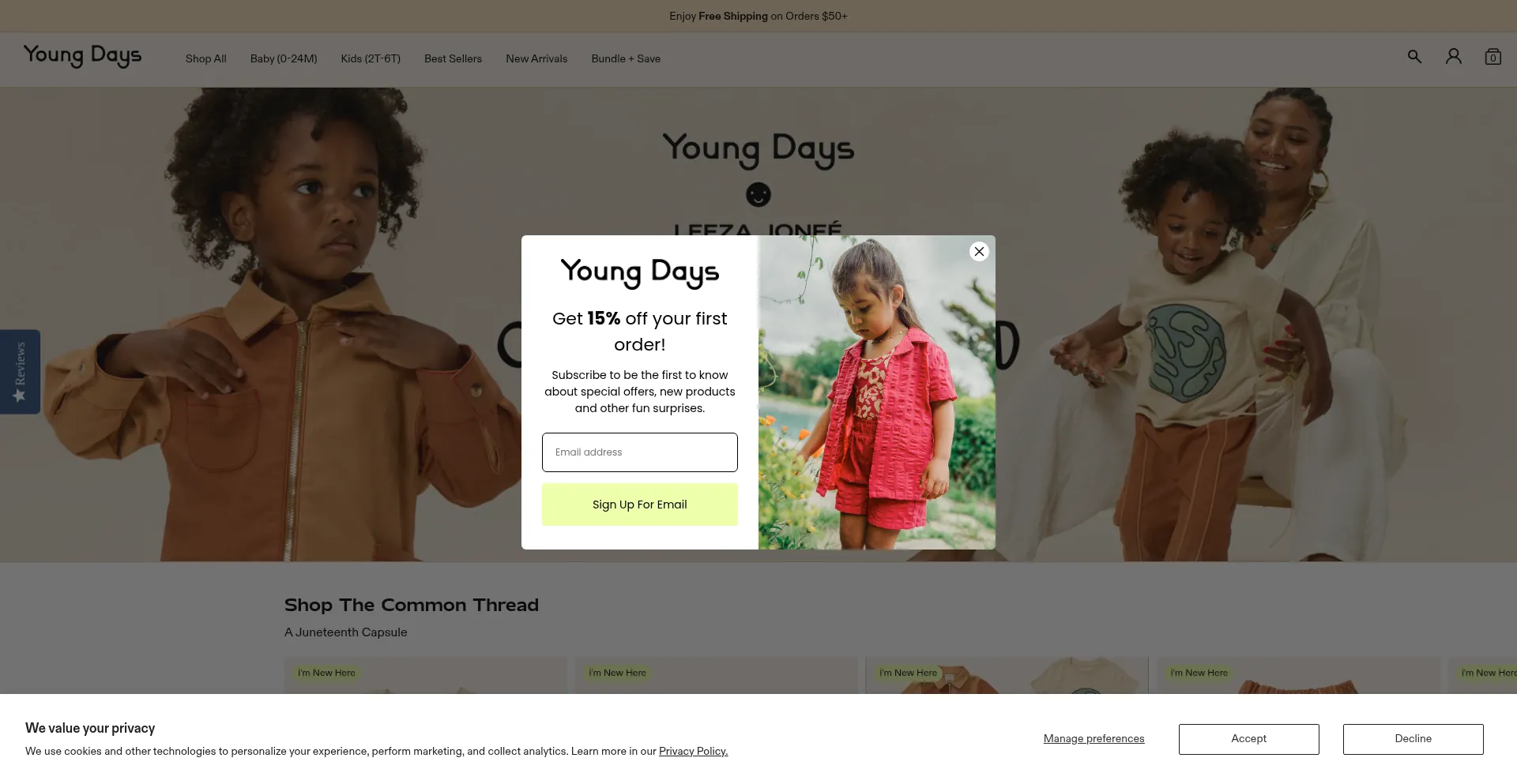 Website screenshot of Youngdays.com