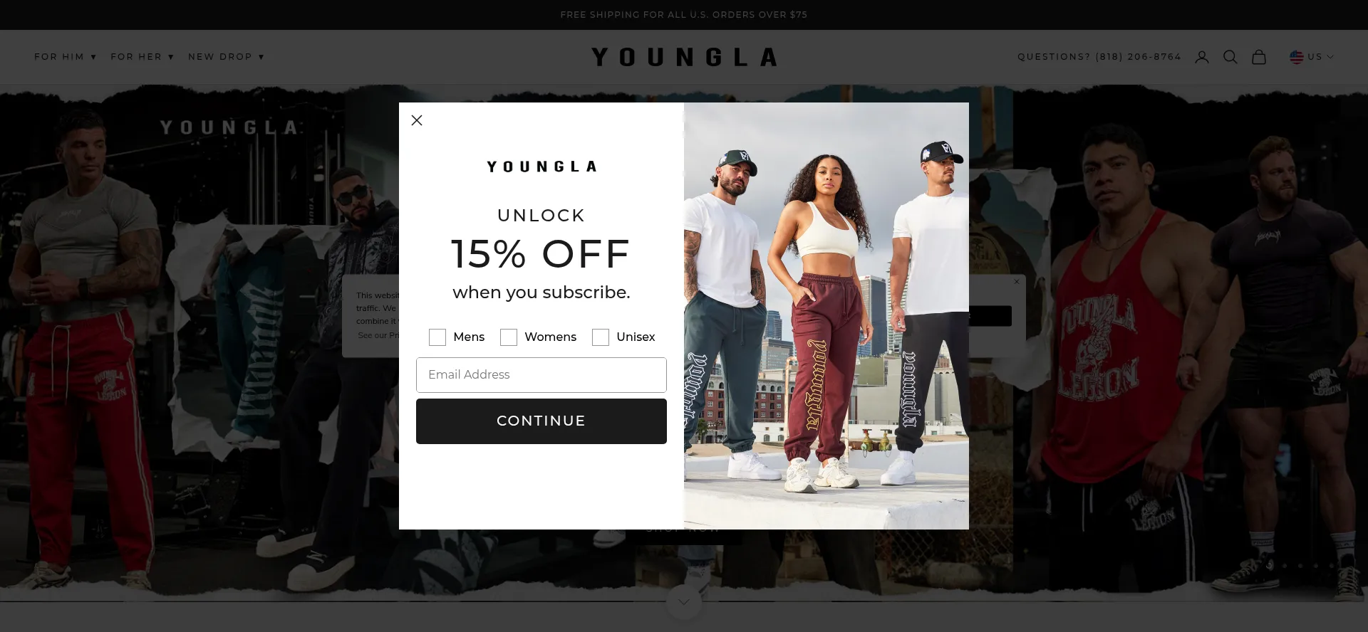 Website screenshot of Youngla.com