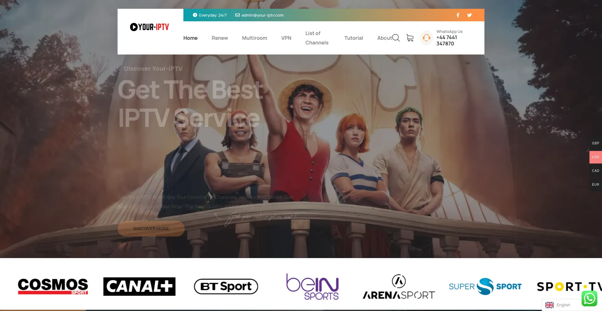 Website screenshot of Your-iptv.com