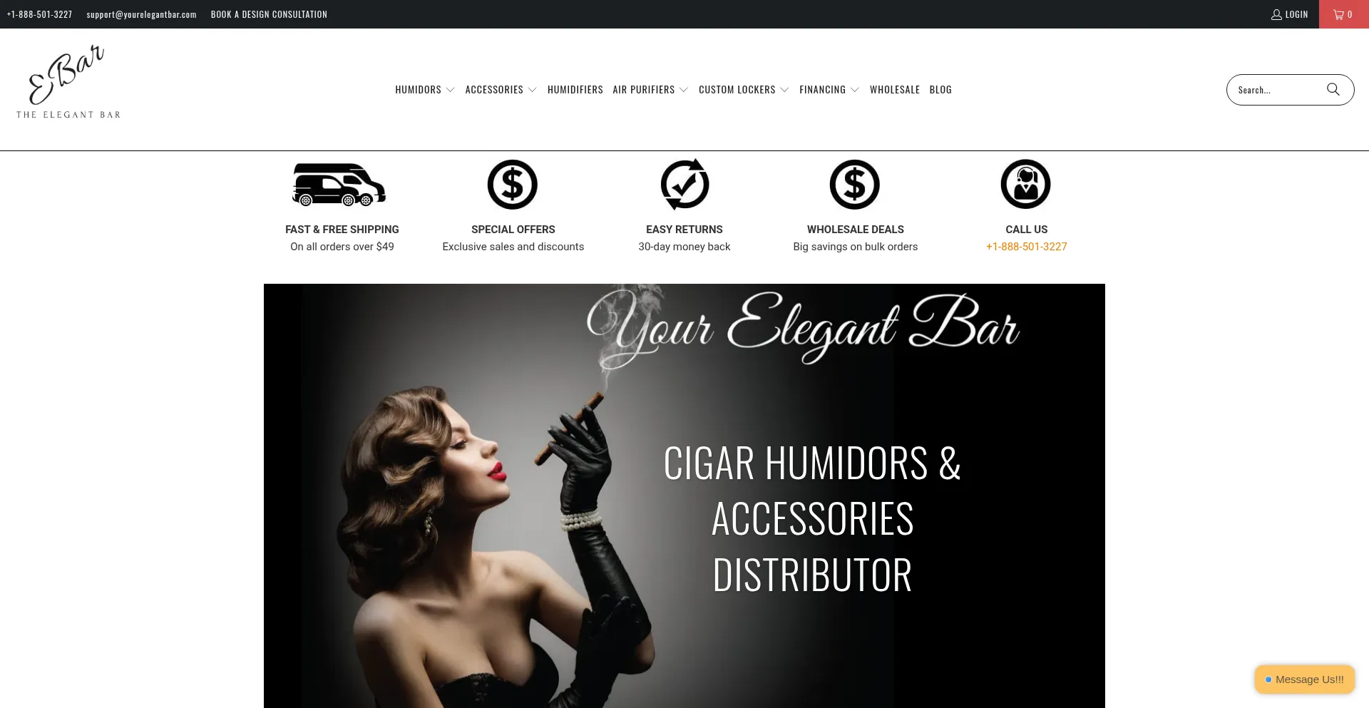 Website screenshot of Yourelegantbar.com
