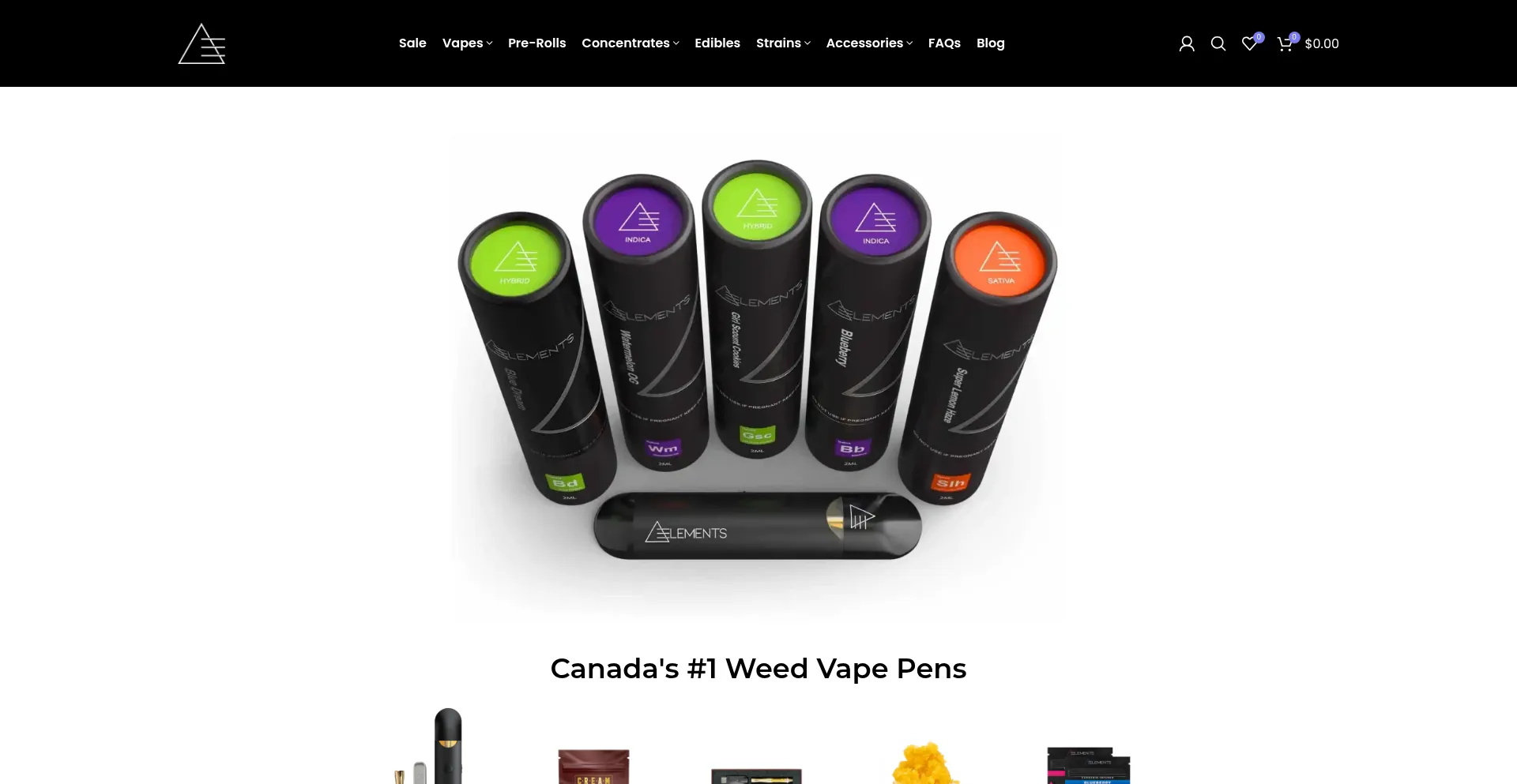 Website screenshot of Yourelements.co