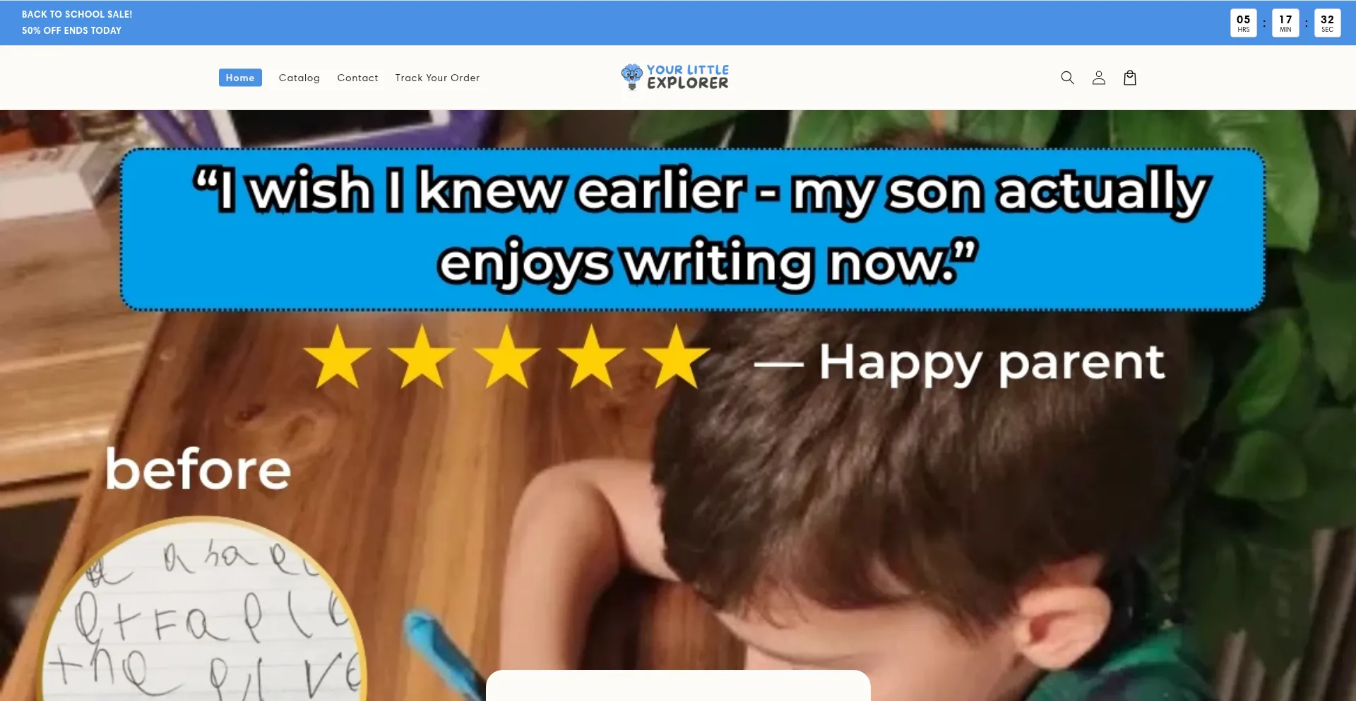 Website screenshot of Yourlittleexplorer.com