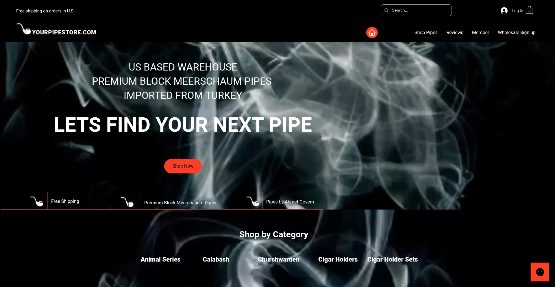Website screenshot of Yourpipestore.com