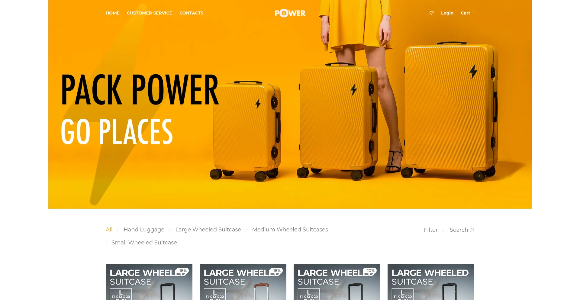 Website screenshot of Yourpowerpack.com