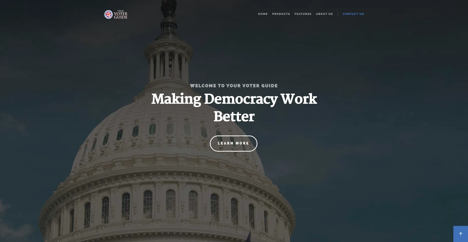 Website screenshot of Yourvoterguide.com