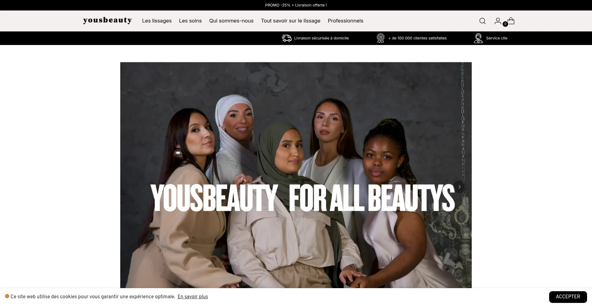 Website screenshot of Yousbeauty.fr