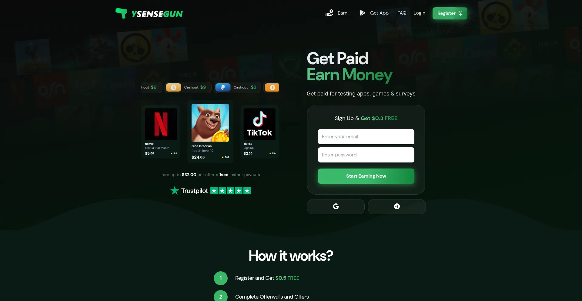 Website screenshot of Ysensegun.com