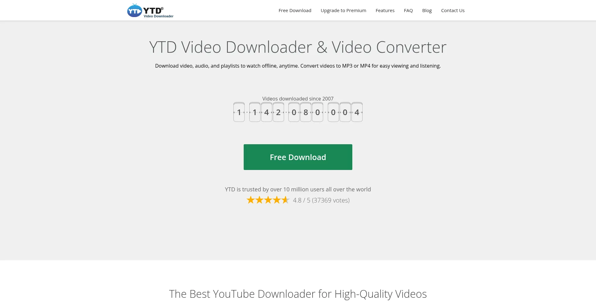 Website screenshot of Ytddownloader.com