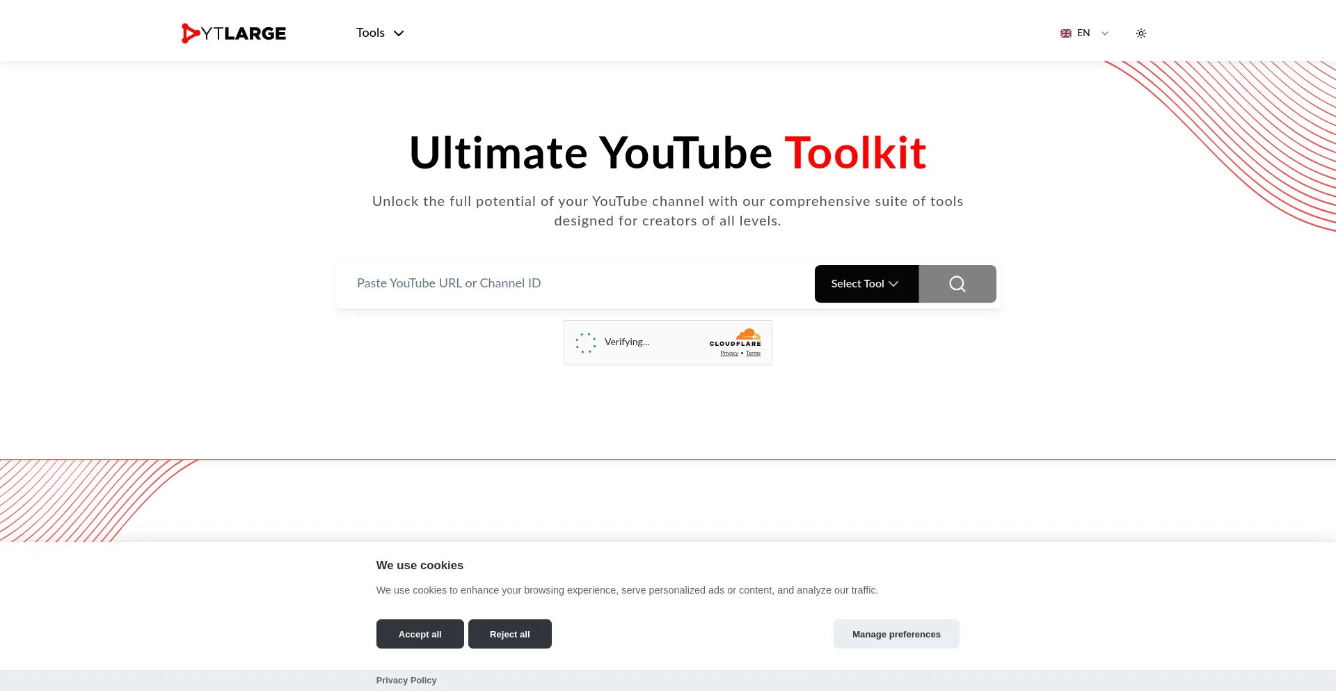 Website screenshot of Ytlarge.com