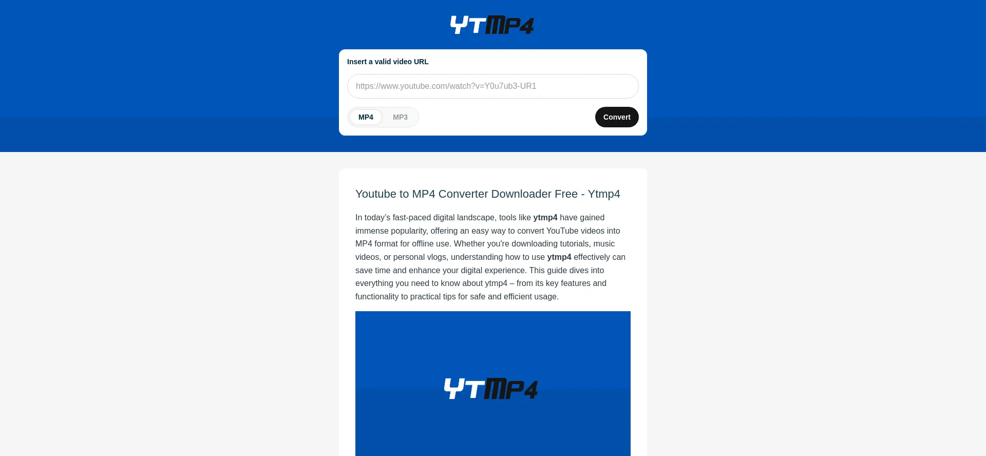 Website screenshot of Ytmp4.my