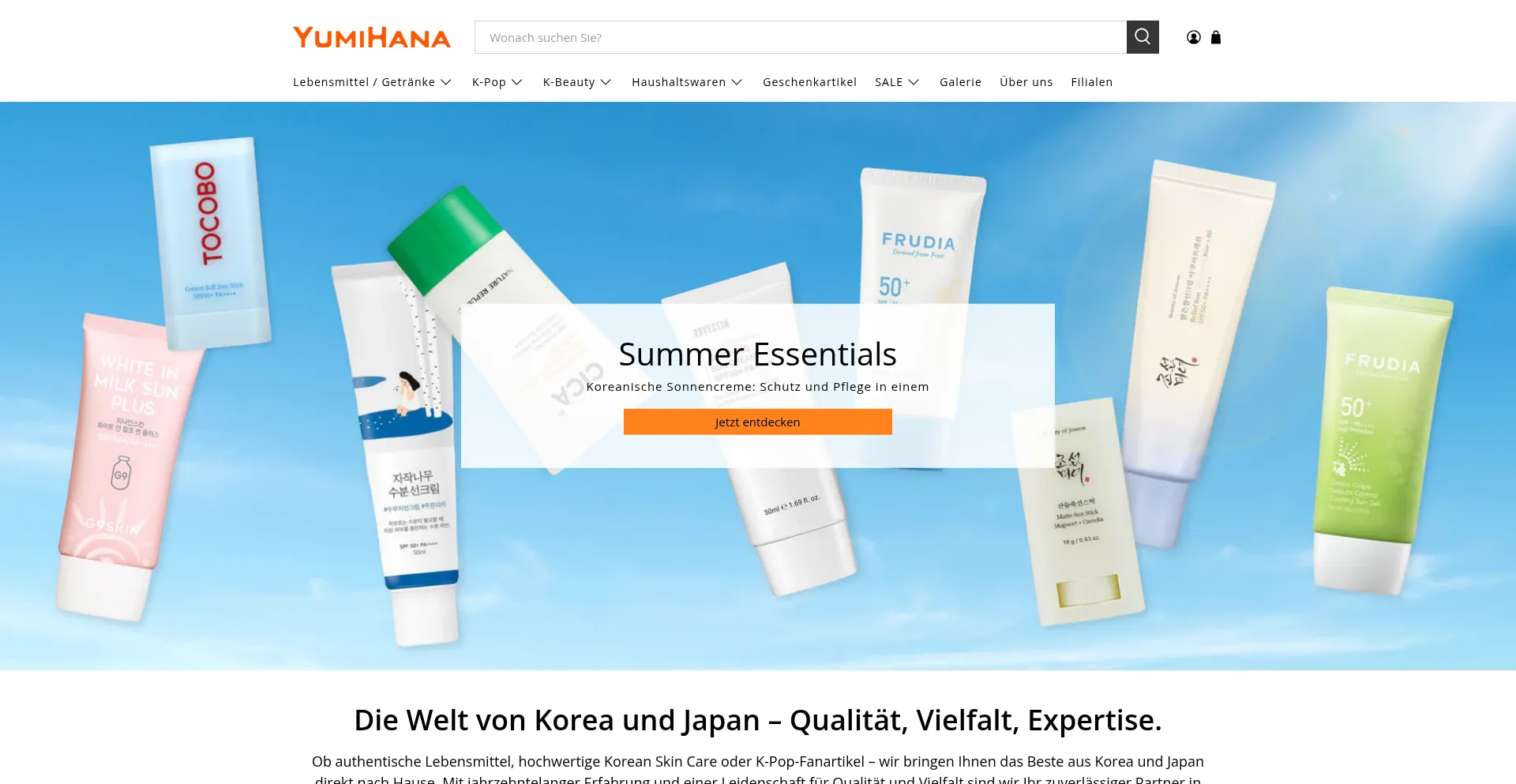Website screenshot of Yumihana.ch