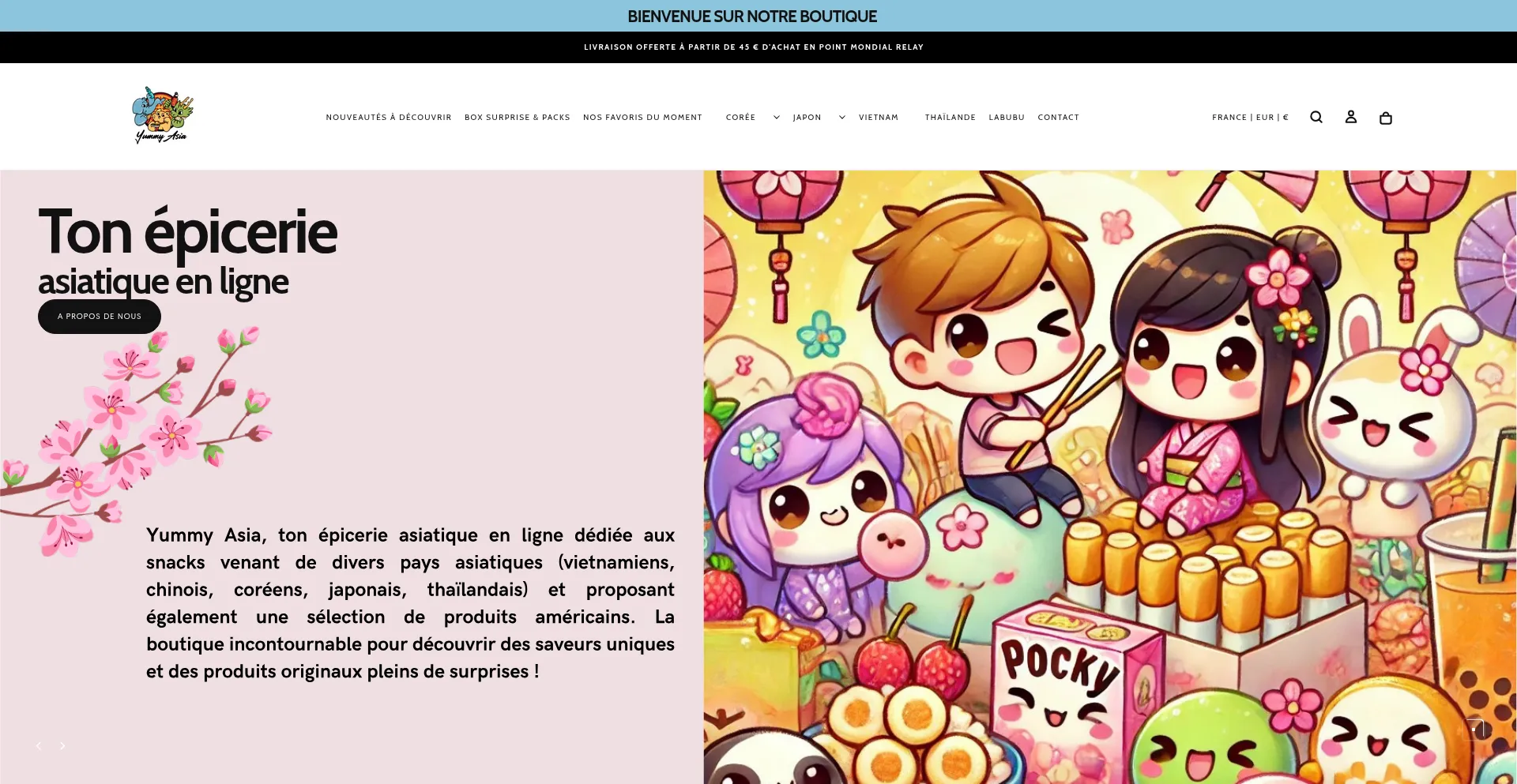 Website screenshot of Yummyasia.fr