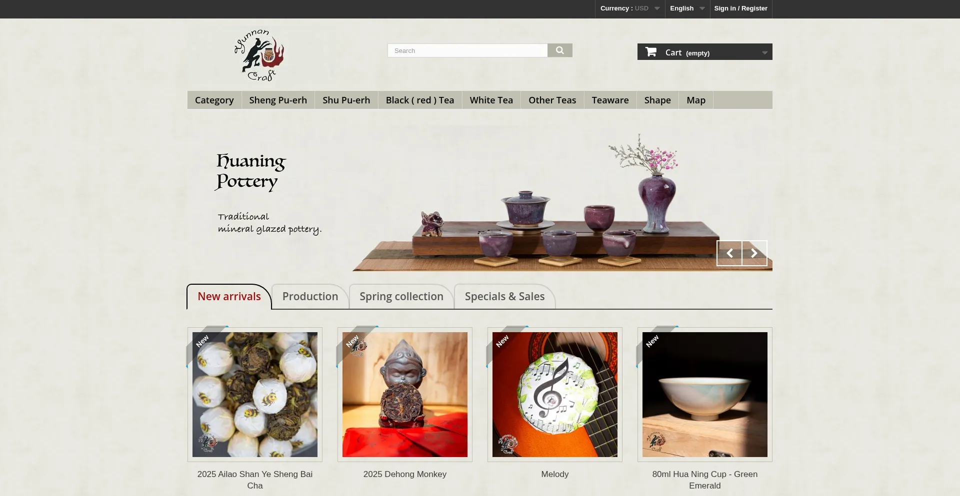 Website screenshot of Yunnancraft.com