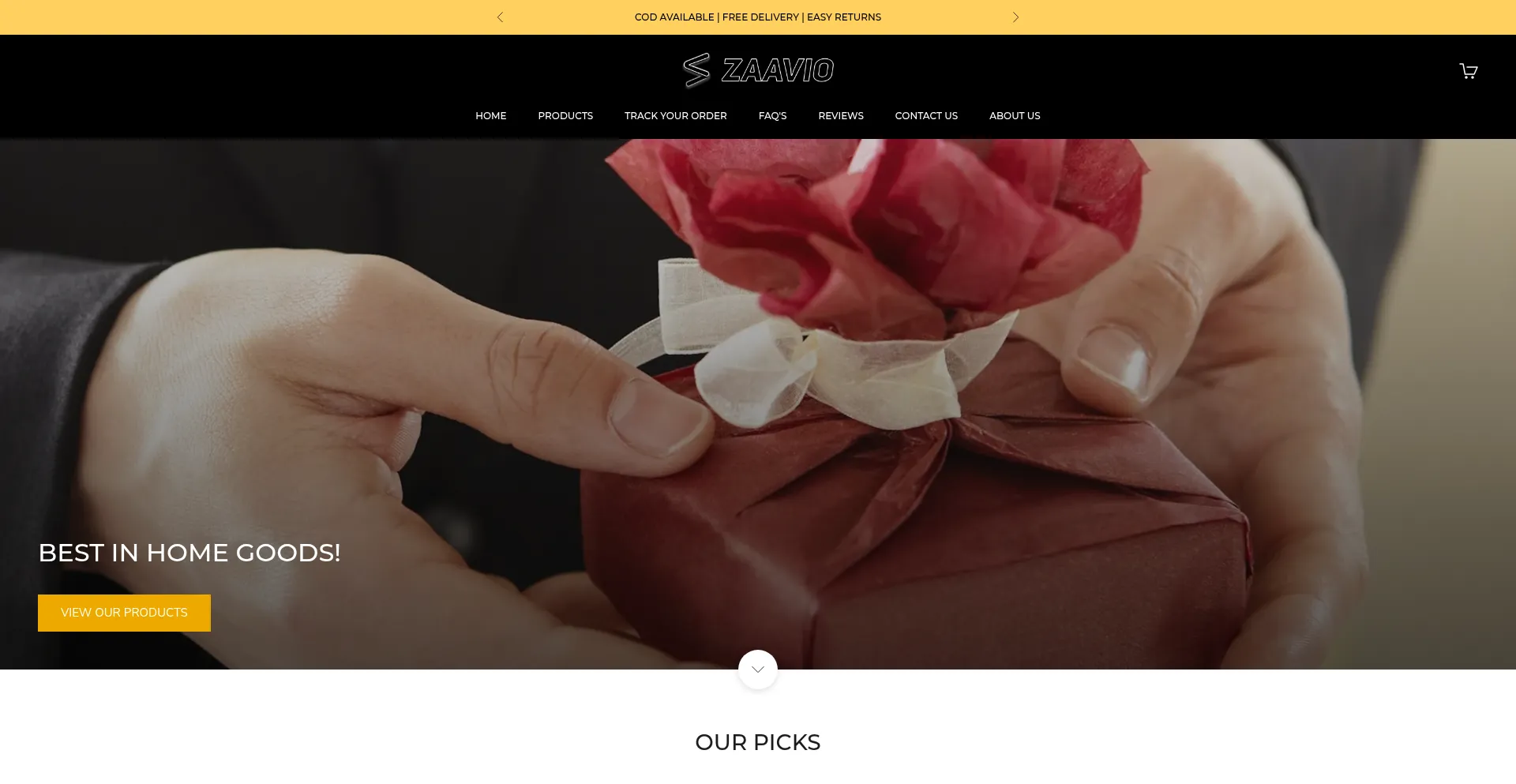 Website screenshot of Zaavio.co