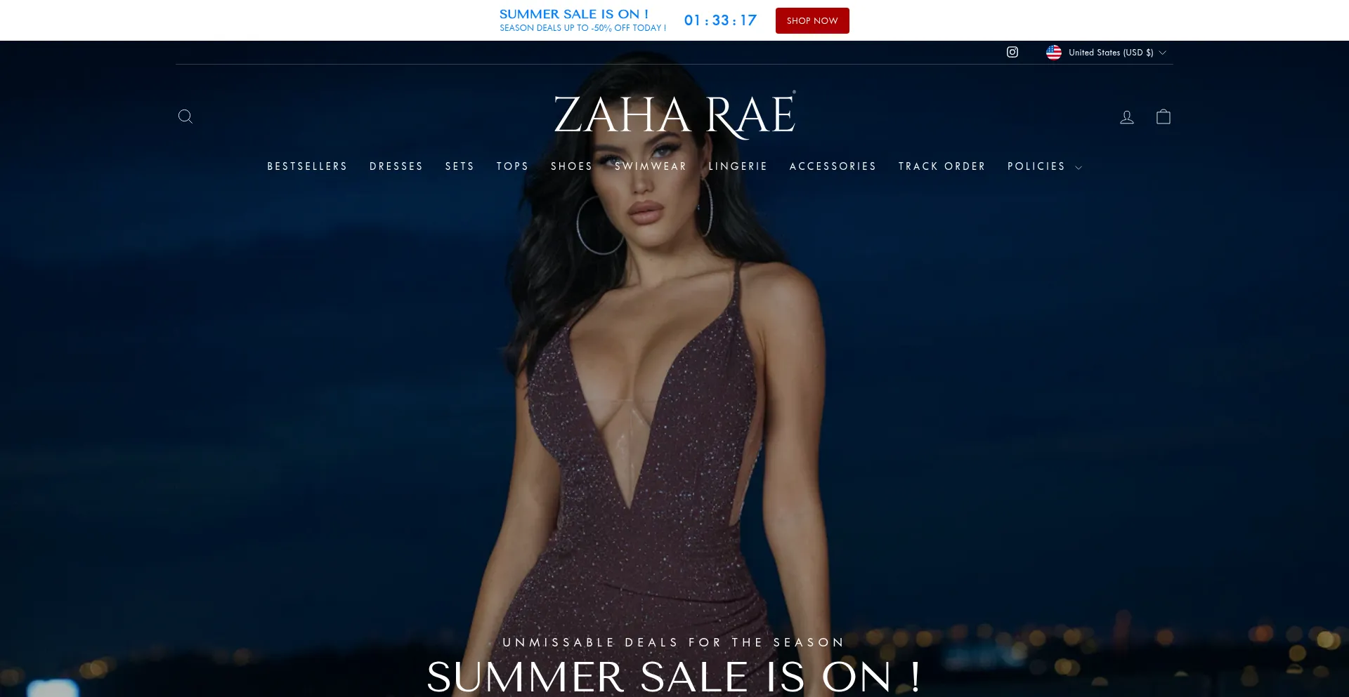 Website screenshot of Zaharae.com