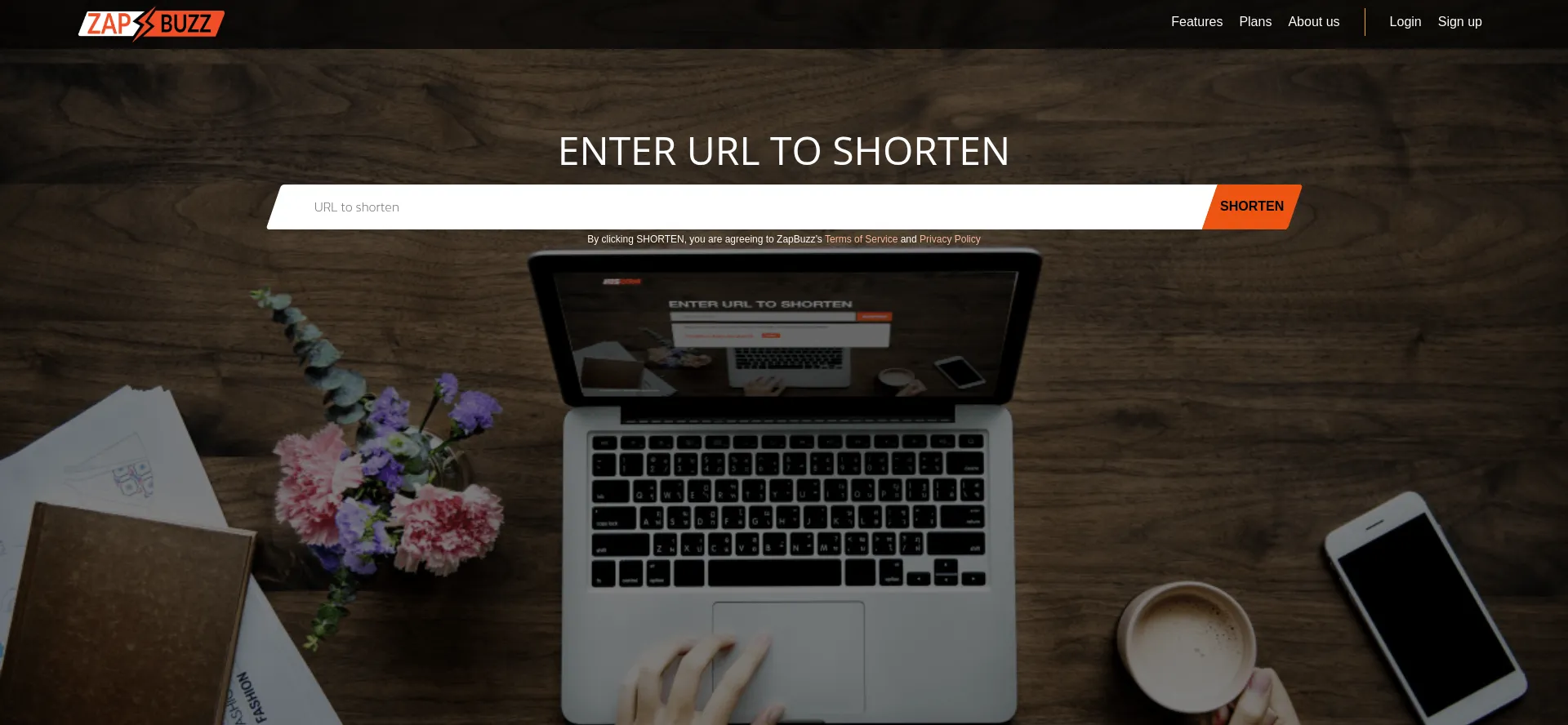 Website screenshot of Zap.buzz