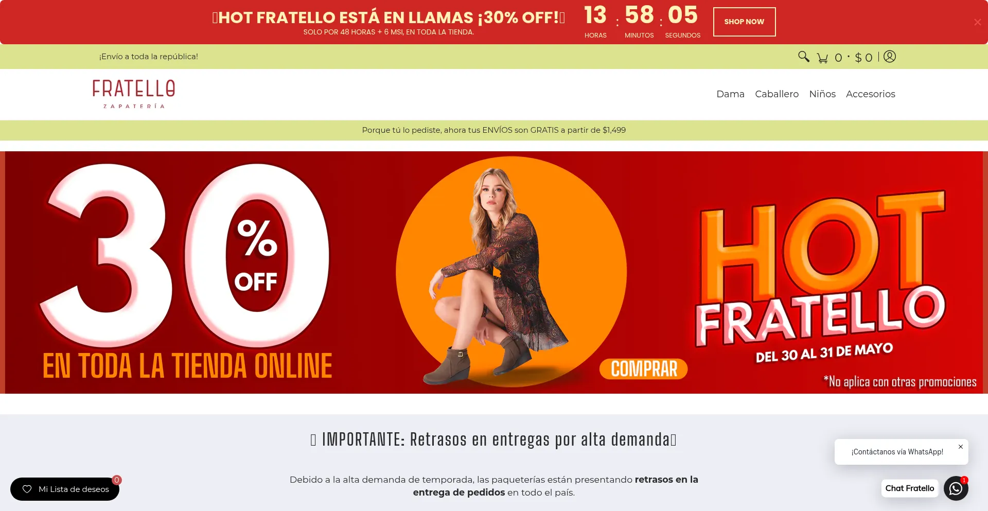 Website screenshot of Zapateriafratello.com