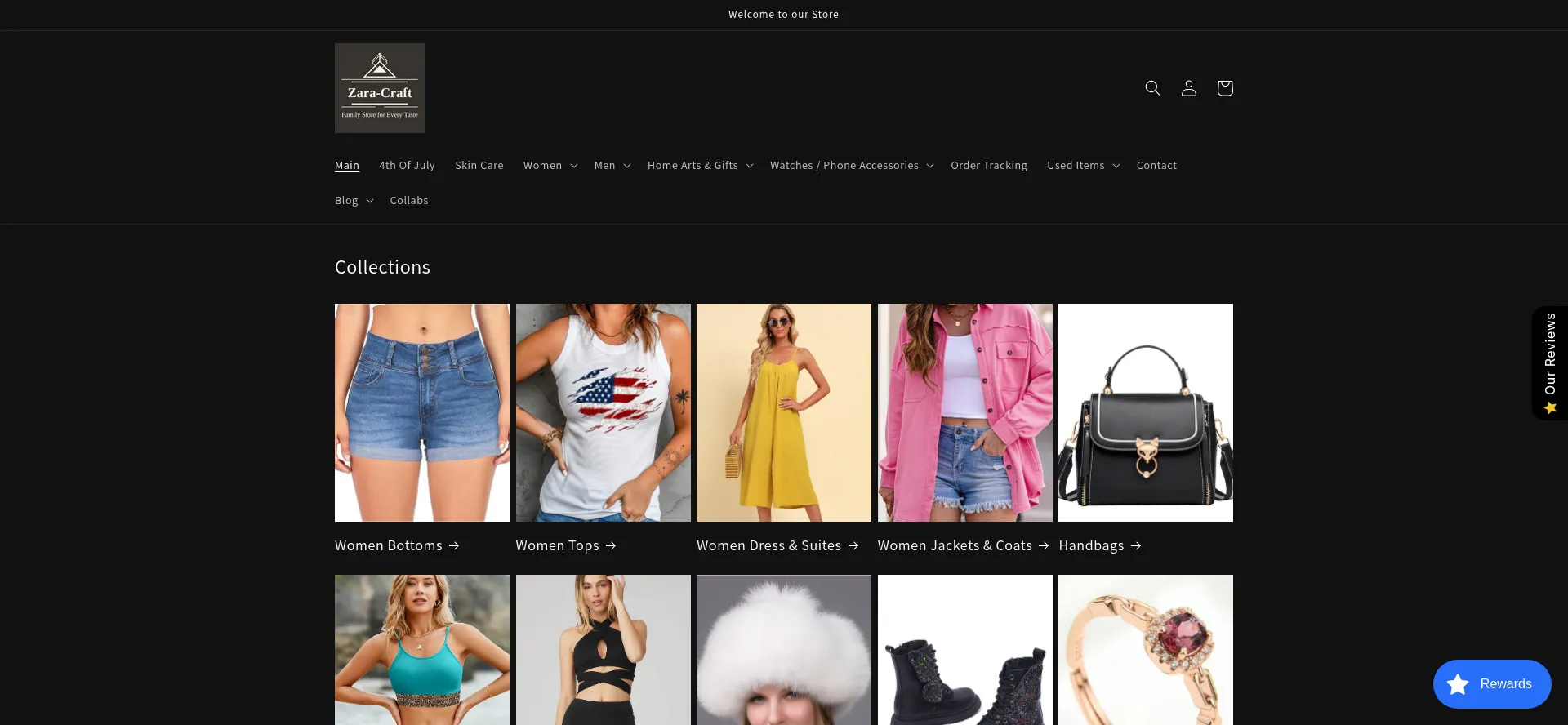 Website screenshot of Zara-craft.com