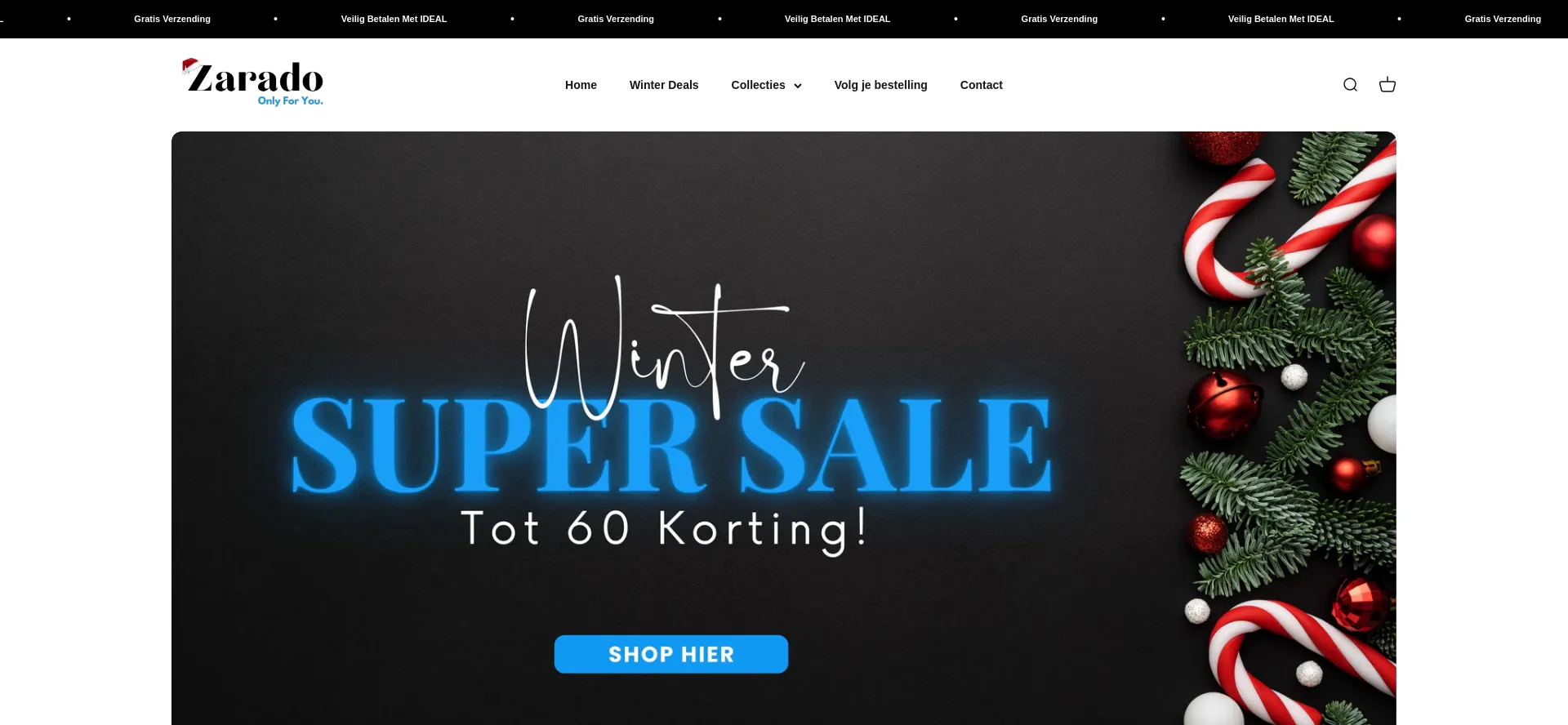 Website screenshot of Zarado.nl
