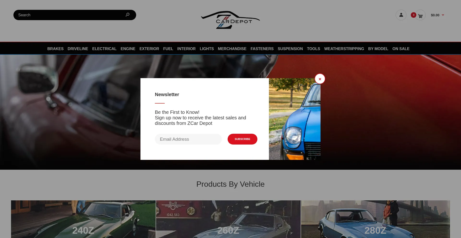 Website screenshot of Zcardepot.com