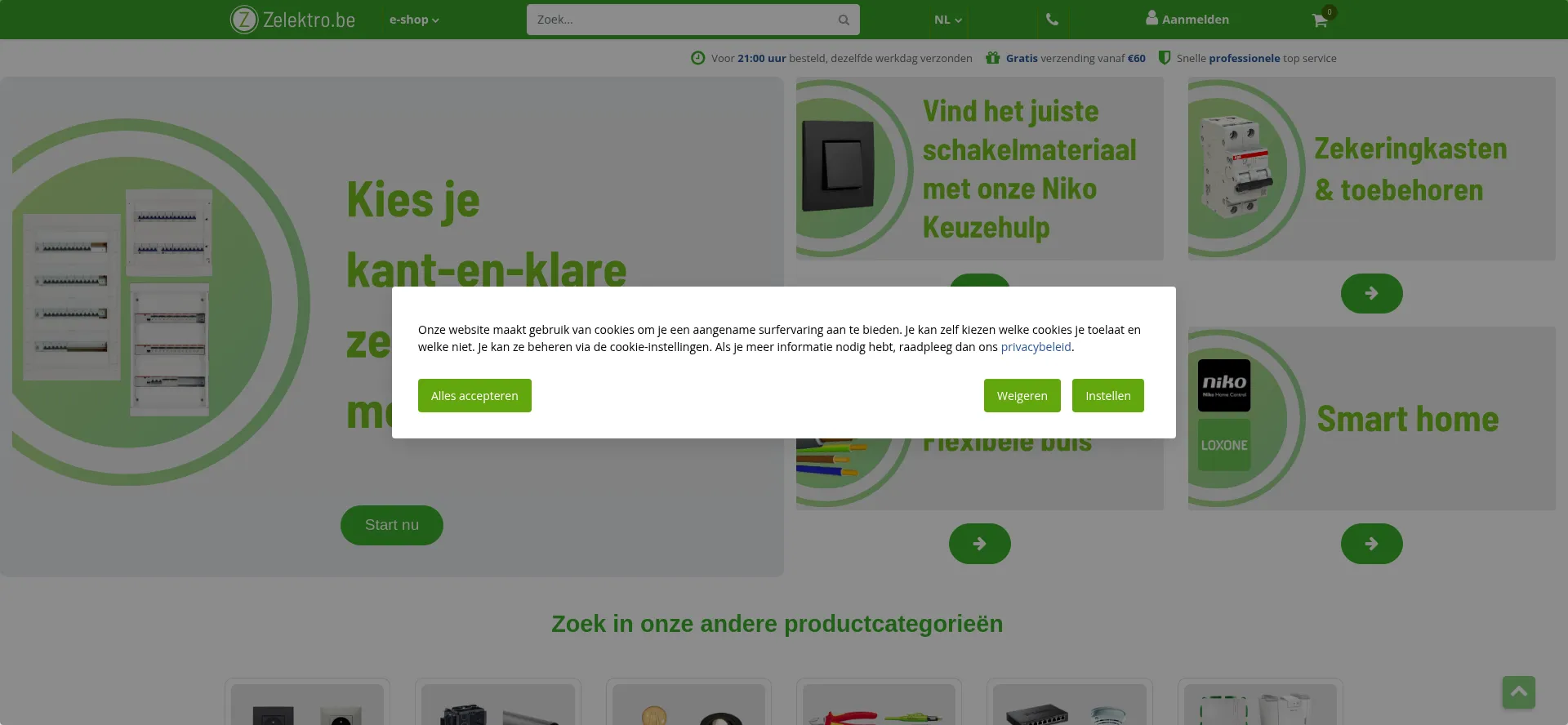 Website screenshot of Zelektro.be