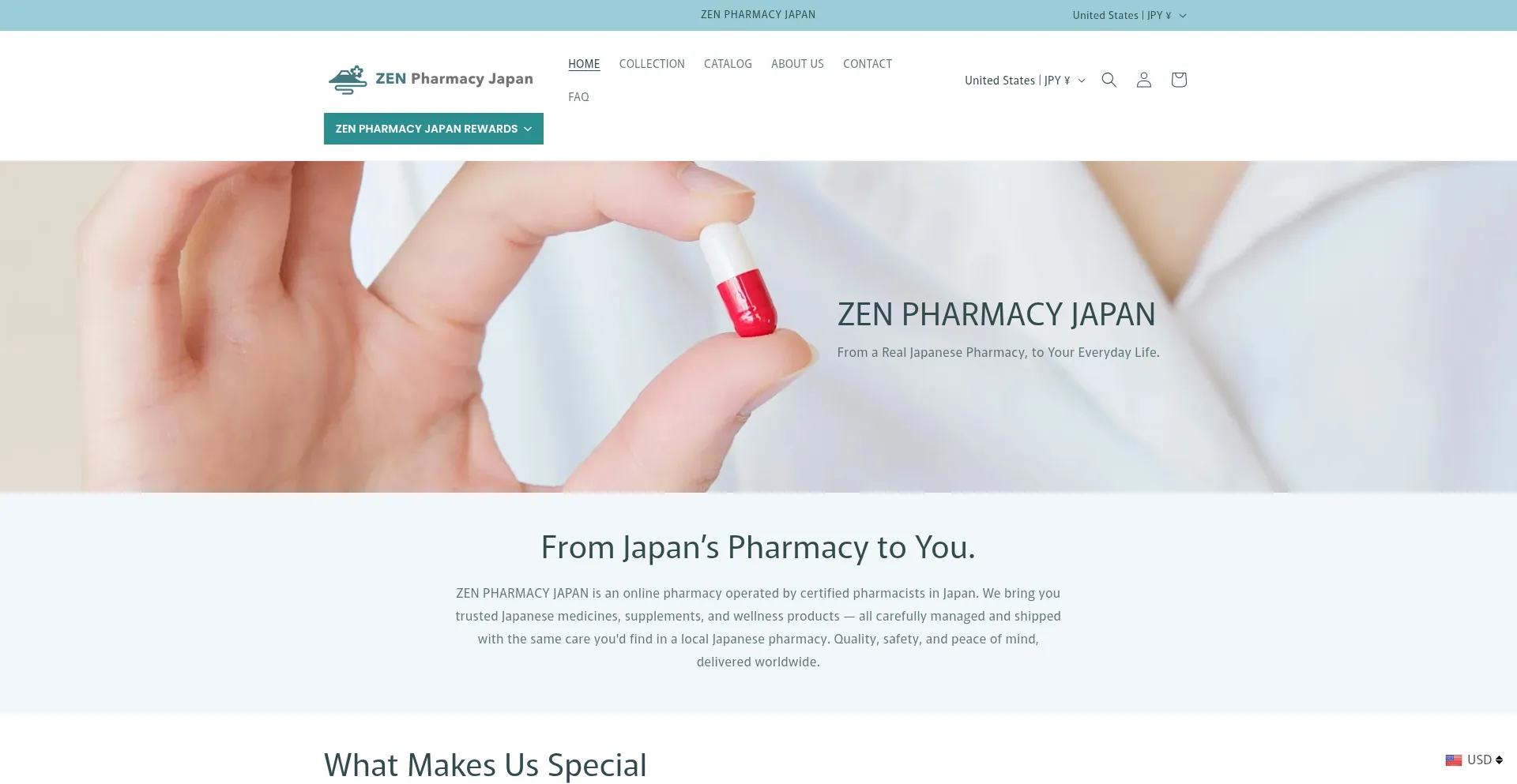 Website screenshot of Zen-pharmacy-japan.com