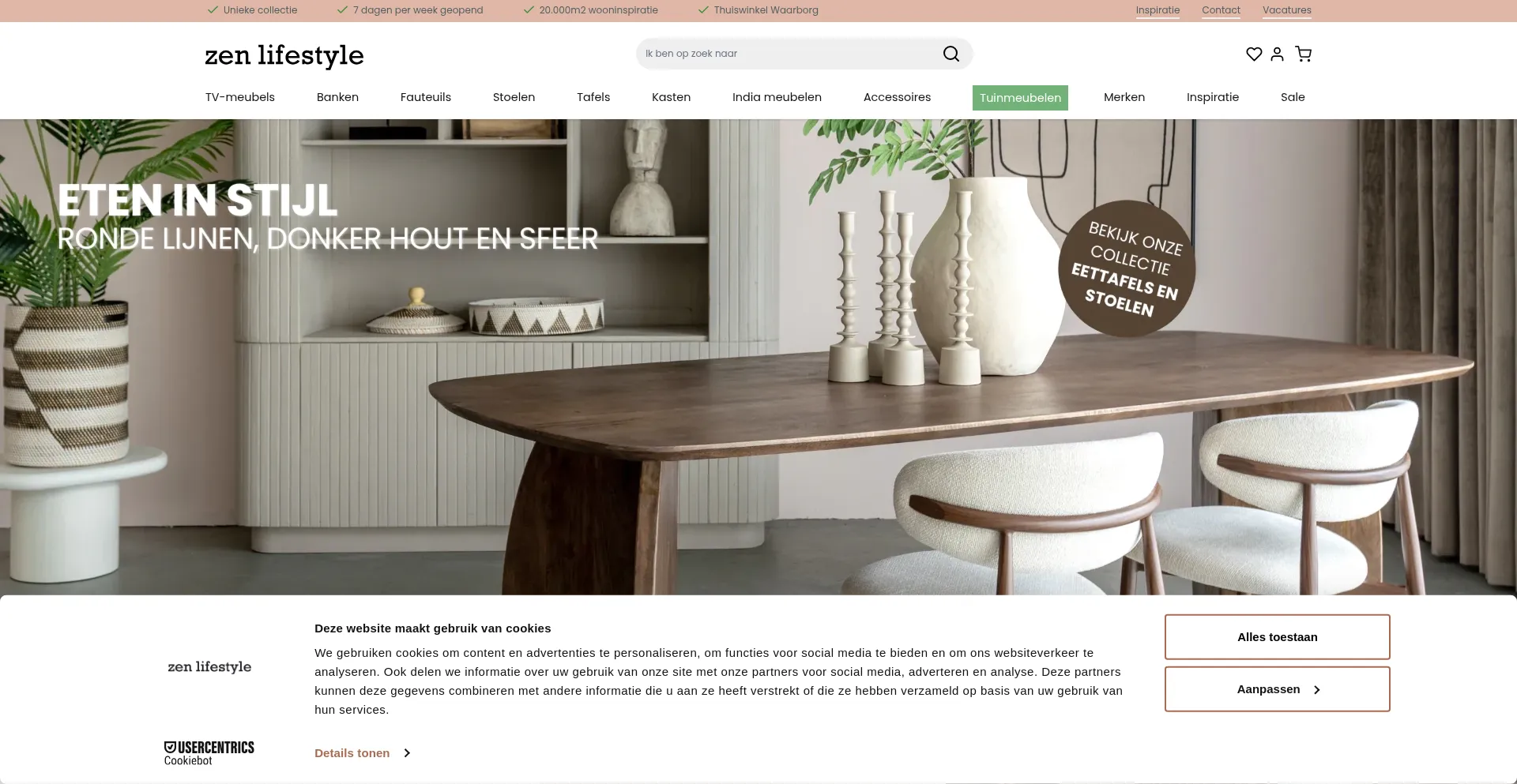 Website screenshot of Zenlifestyle.nl