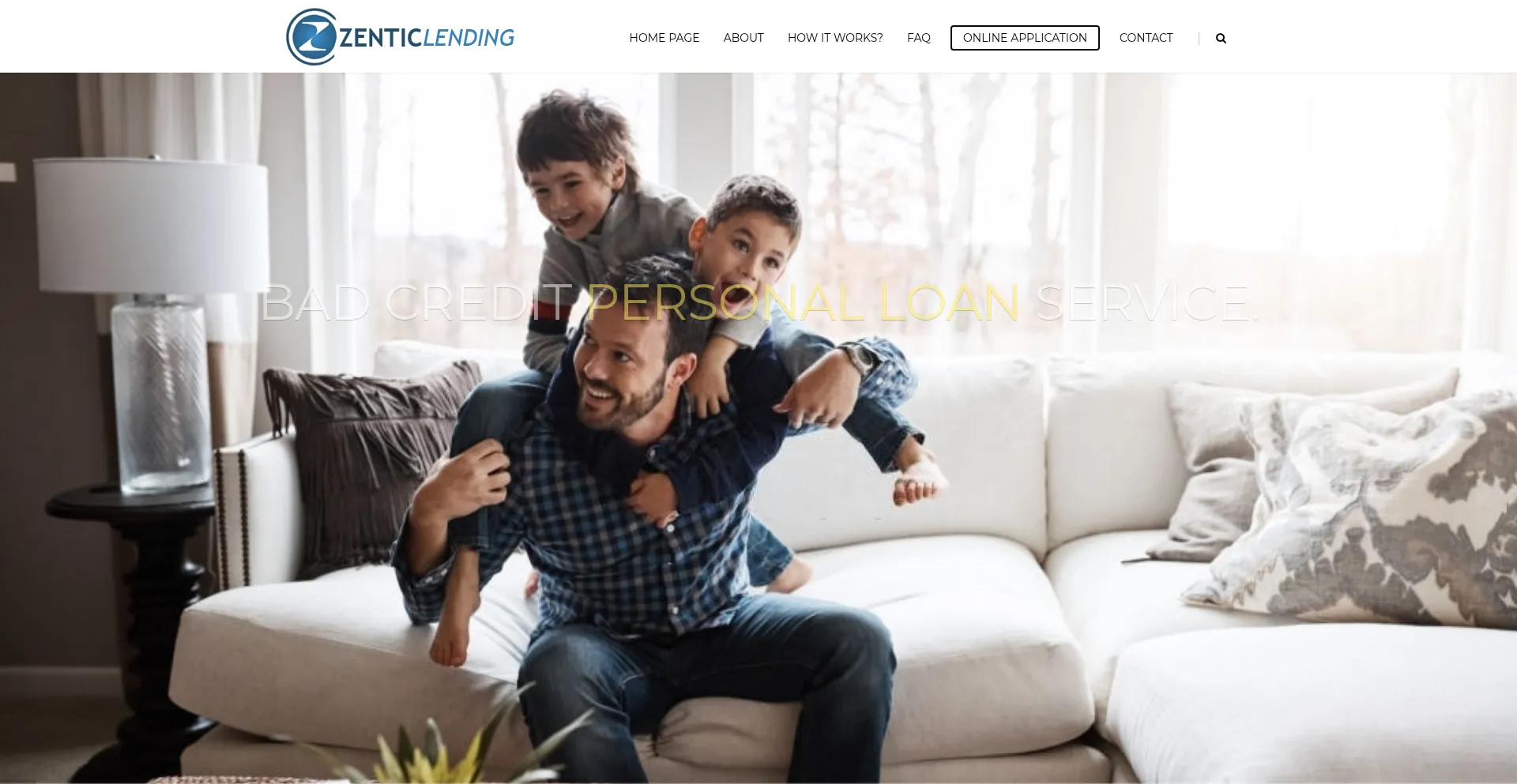 Website screenshot of Zenticlending.com