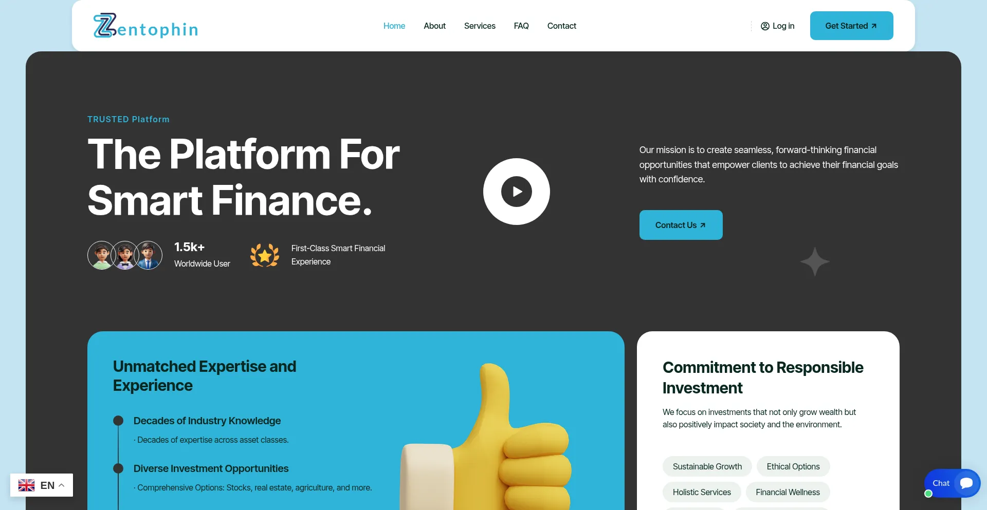 Website screenshot of Zentophin.com