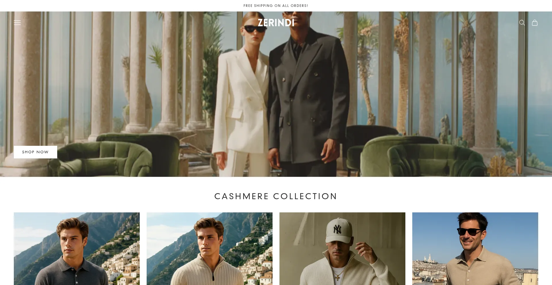 Website screenshot of Zerindi.com