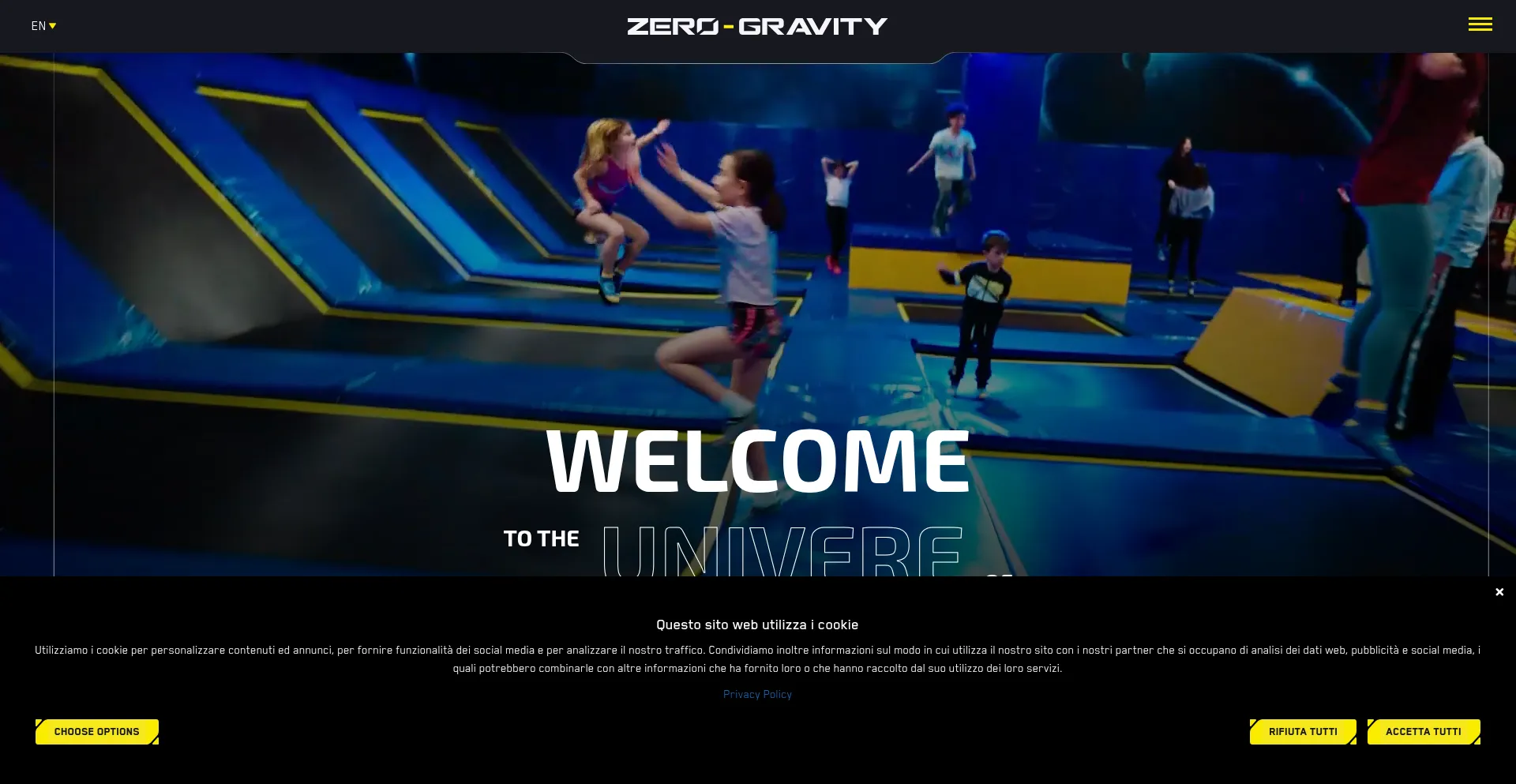 Website screenshot of Zero-gravity.it