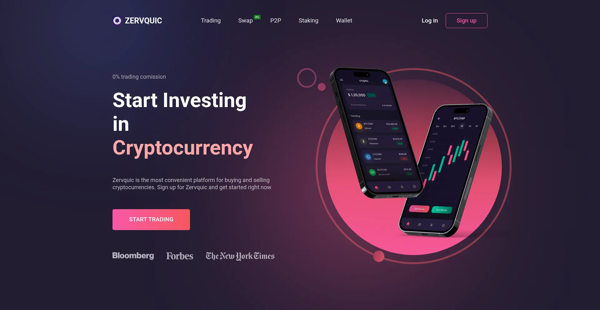 Website screenshot of Zervquic.com