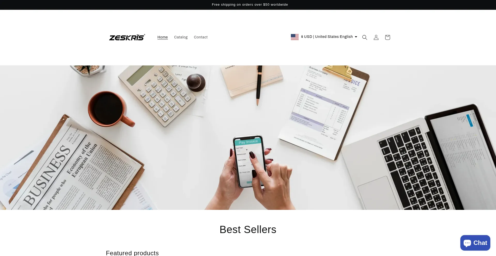 Website screenshot of Zeskris.com