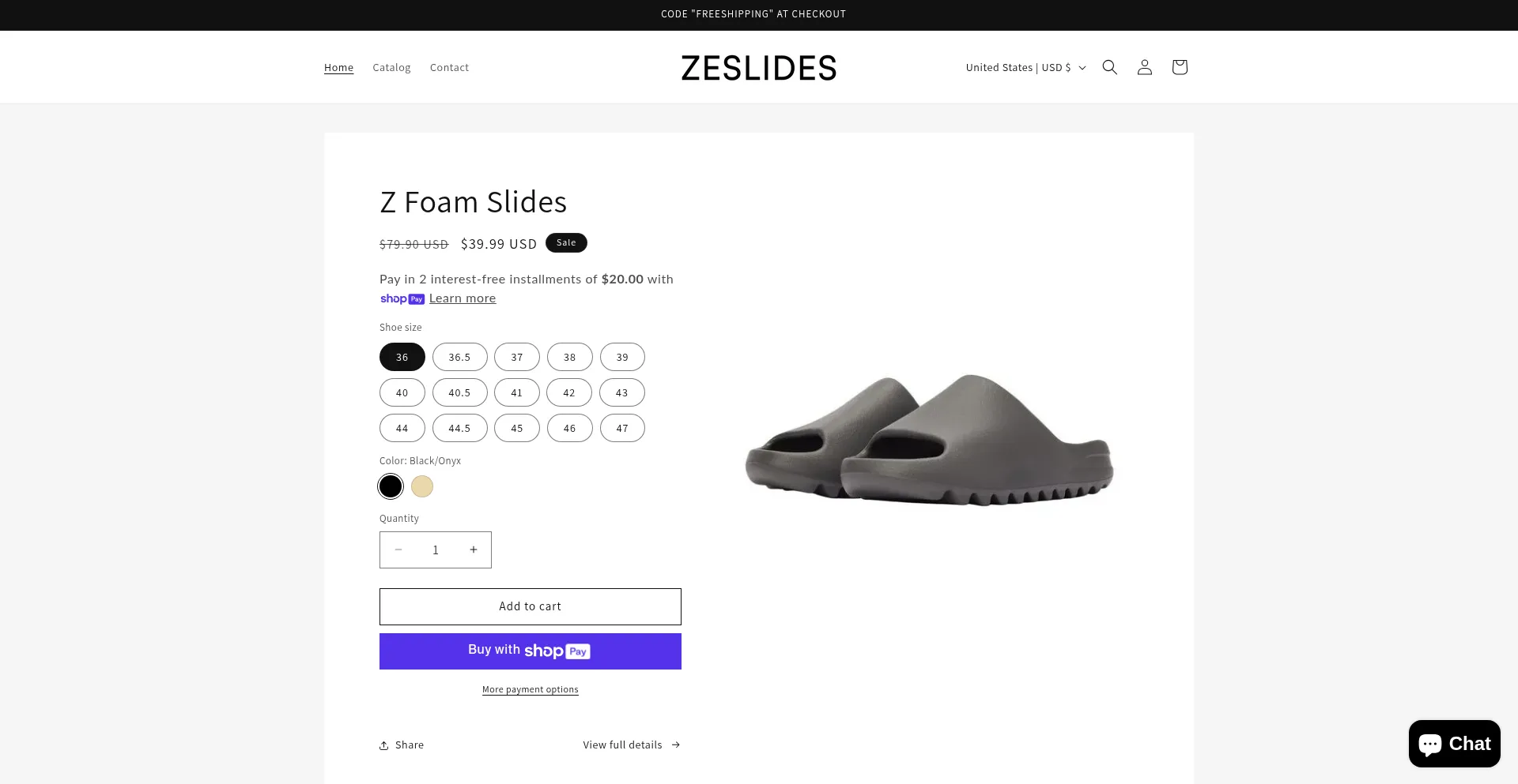 Website screenshot of Zeslides.com